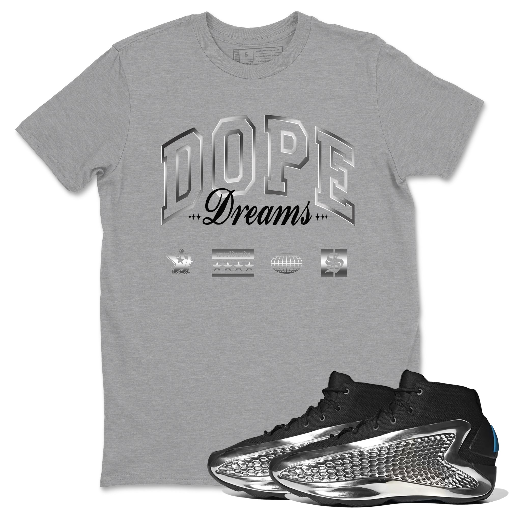 Dope Dreams snkmatch Tees - AE 1 Silver Metallic