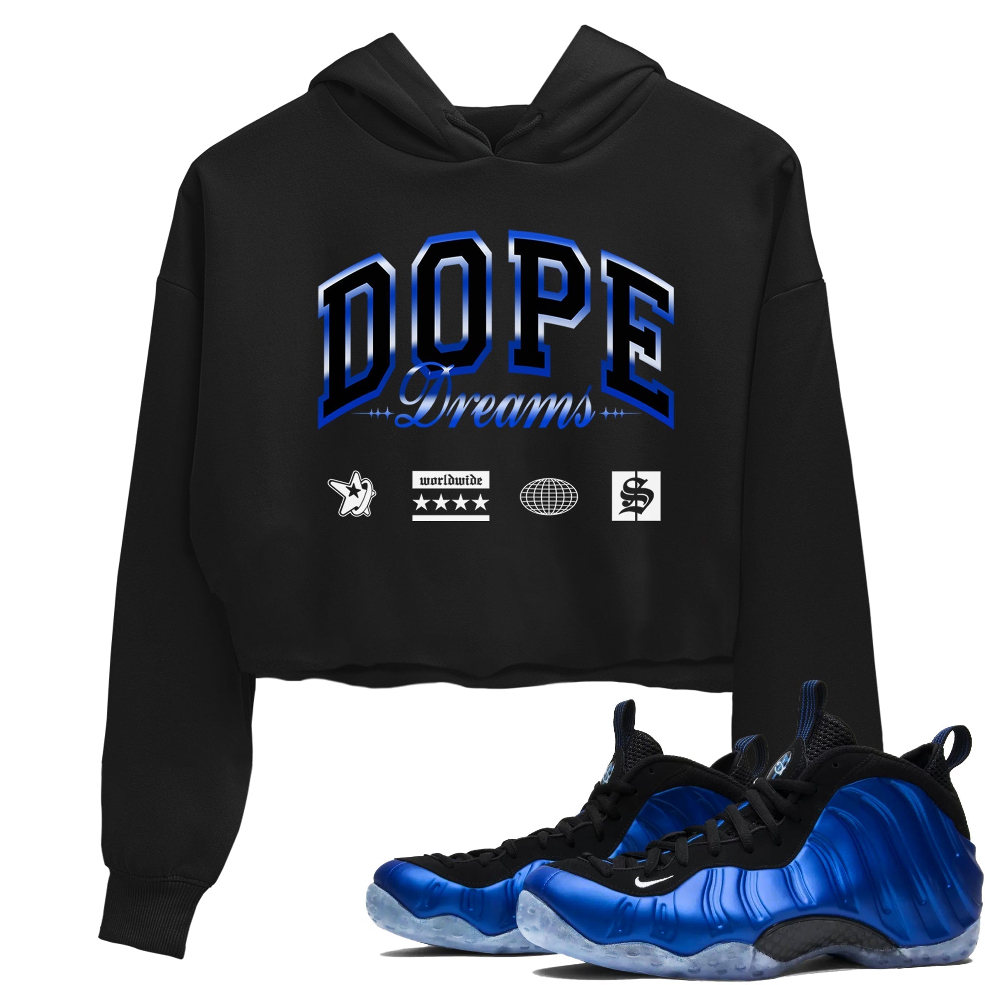 Dope Dreams snkmatch Women's Top - Air Foamposite One Royal