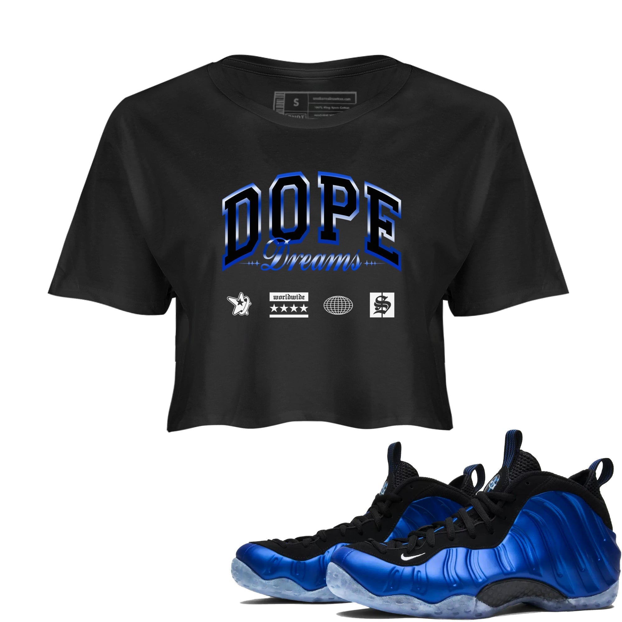 Dope Dreams snkmatch Women's Top - Air Foamposite One Royal