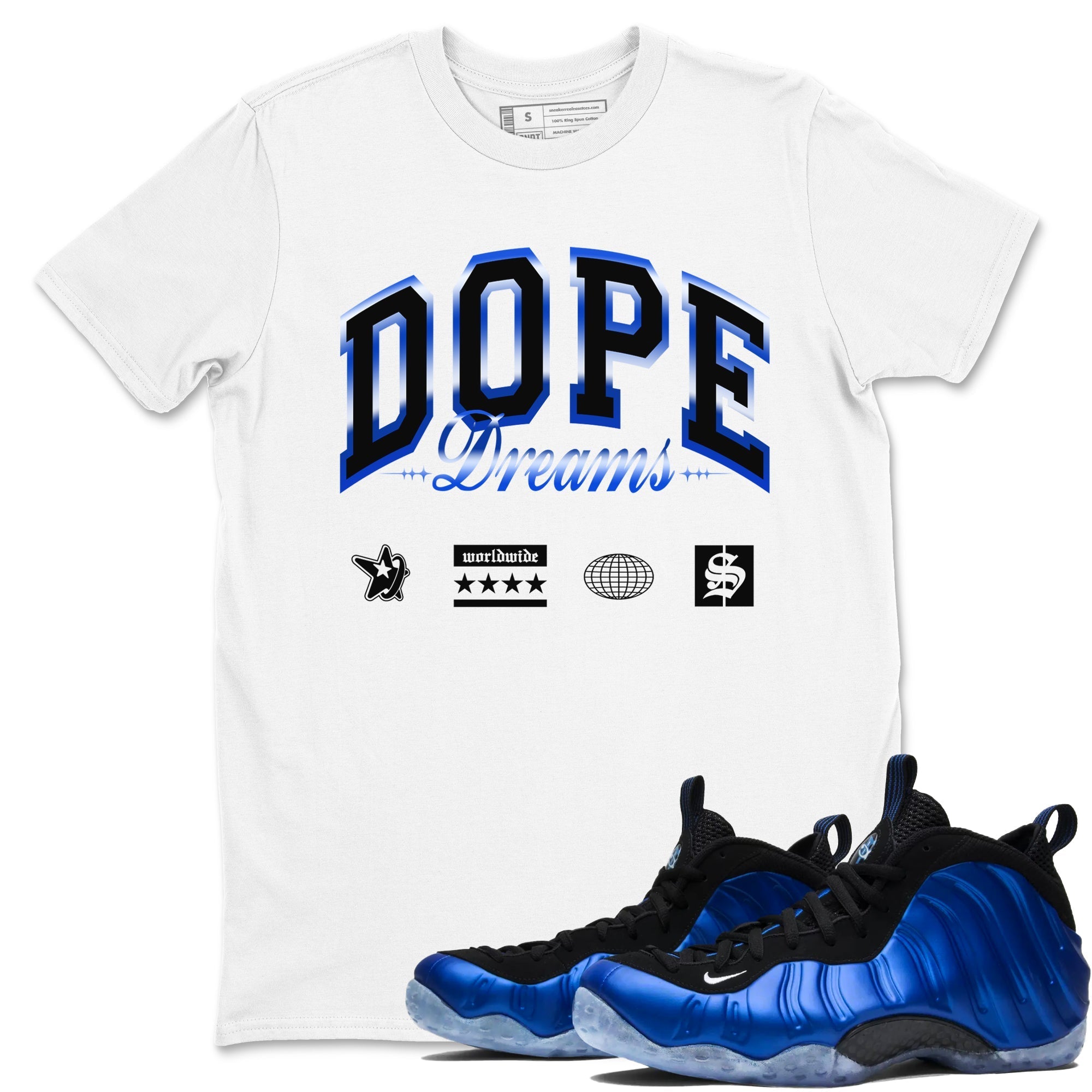 Dope Dreams snkmatch Tees - Air Foamposite One Royal