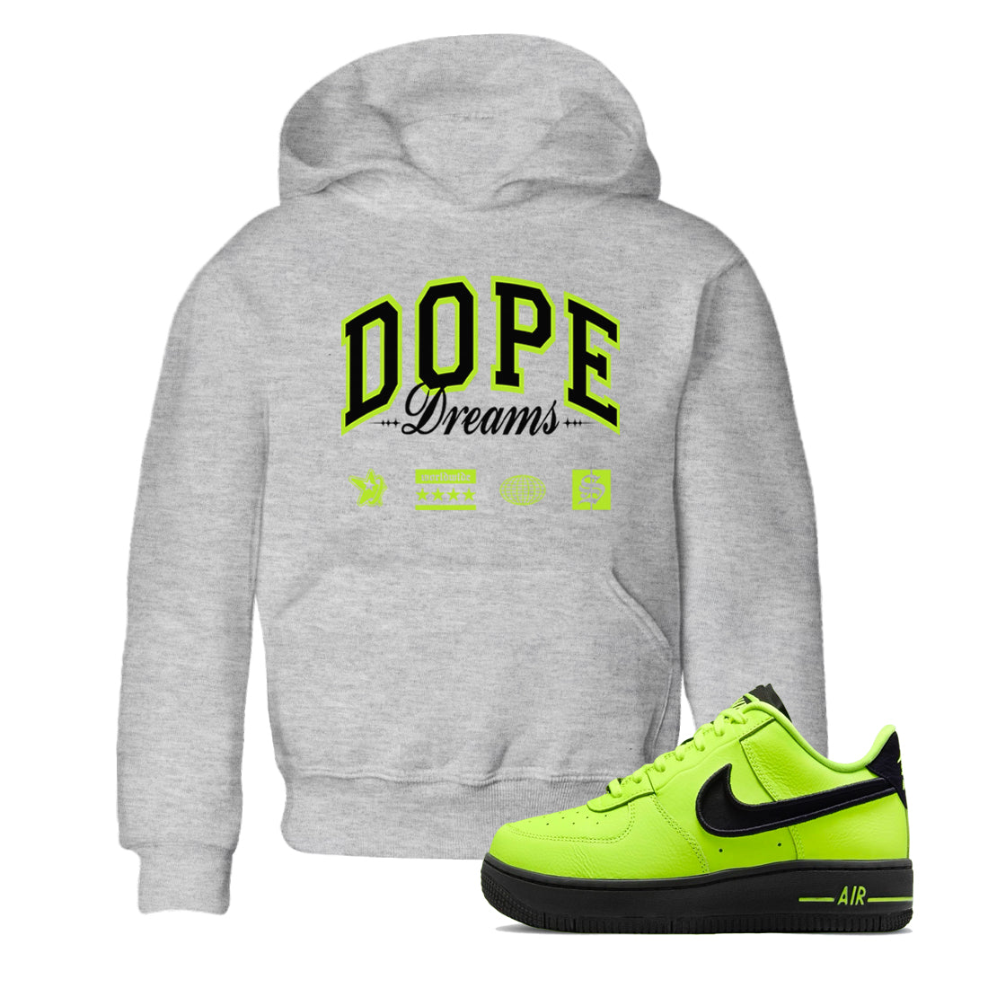 Dope Dreams snkmatch Tees Kids - Air Force 1 Volt