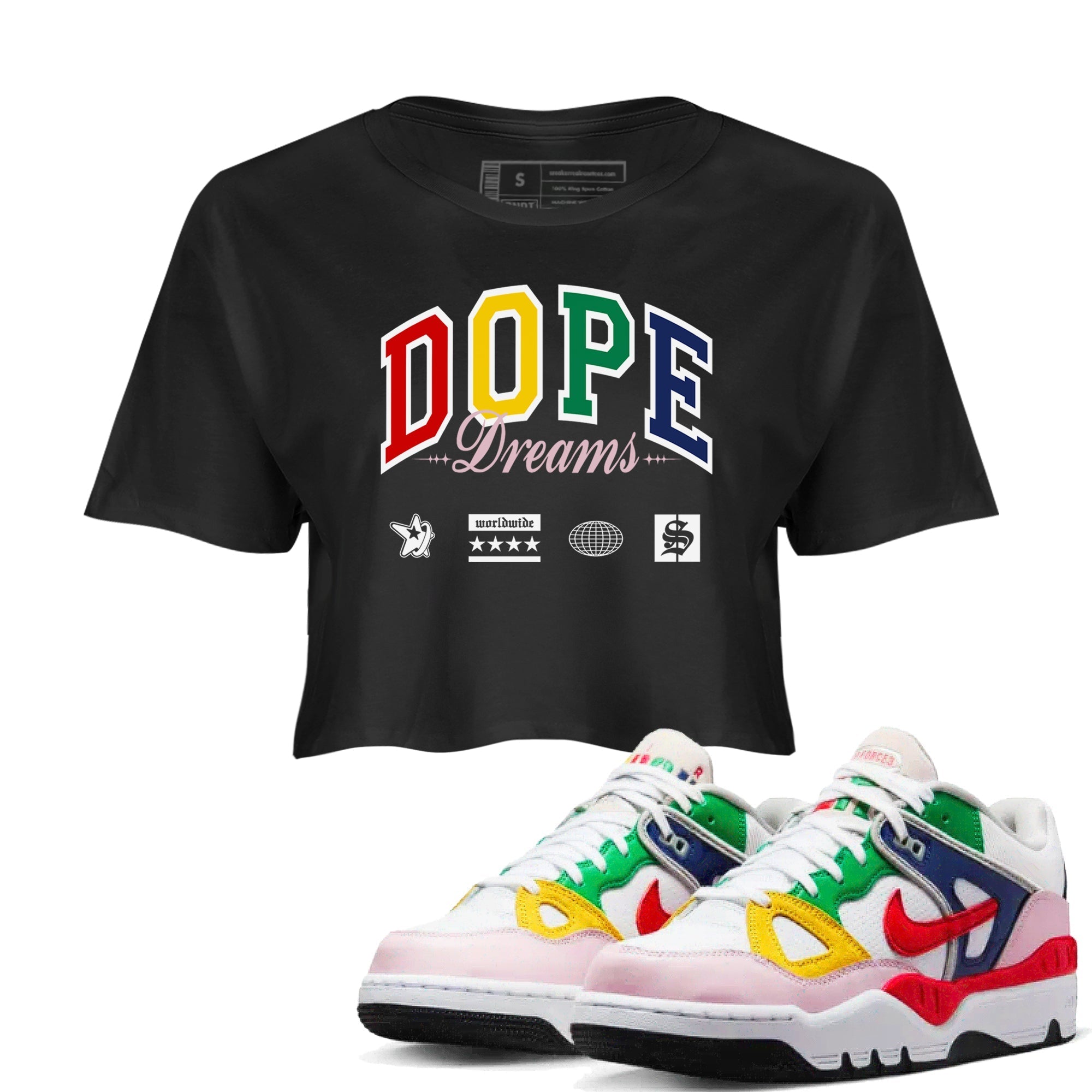 Dope Dreams snkmatch Women's Top - Air Force 3 Blue Void and Tour Yellow