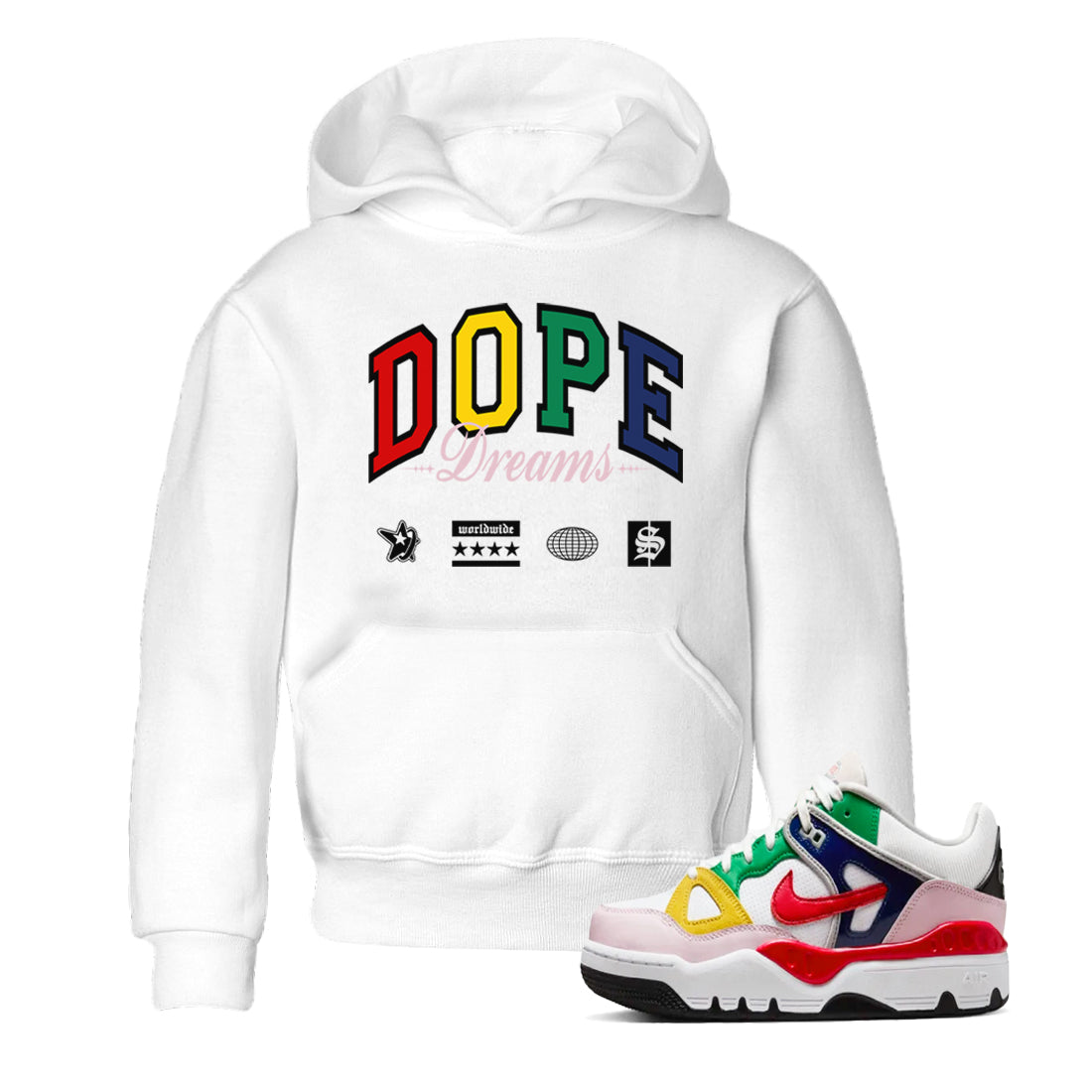 Dope Dreams snkmatch Tees Kids - Air Force 3 Blue Void and Tour Yellow