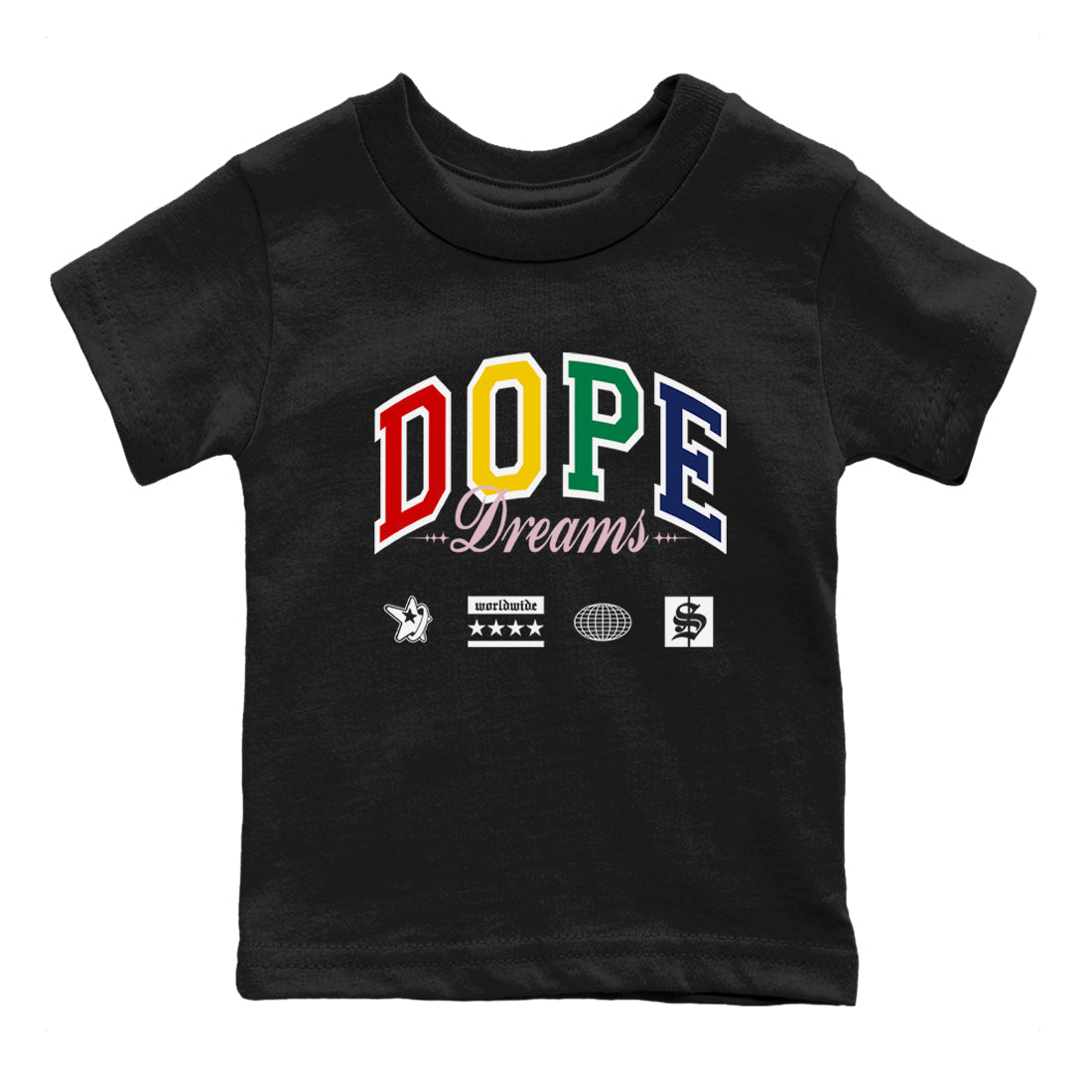 Dope Dreams snkmatch Tees Kids - Air Force 3 Blue Void and Tour Yellow