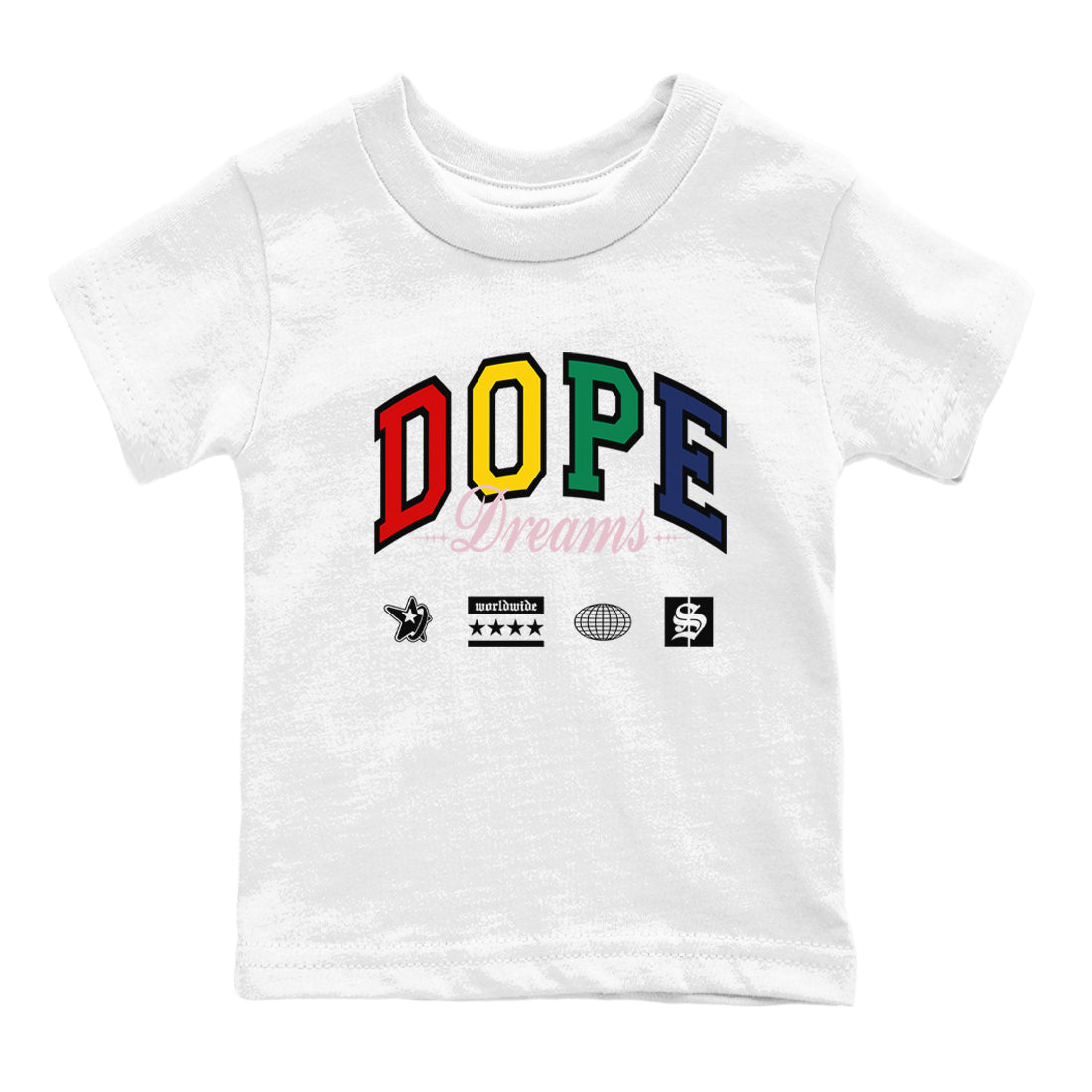 Dope Dreams snkmatch Tees Kids - Air Force 3 Blue Void and Tour Yellow
