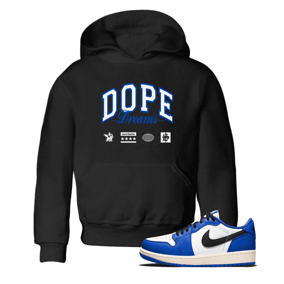 Dope Dreams snkmatch Tees Kids - Air Jordan 1 Game Royal