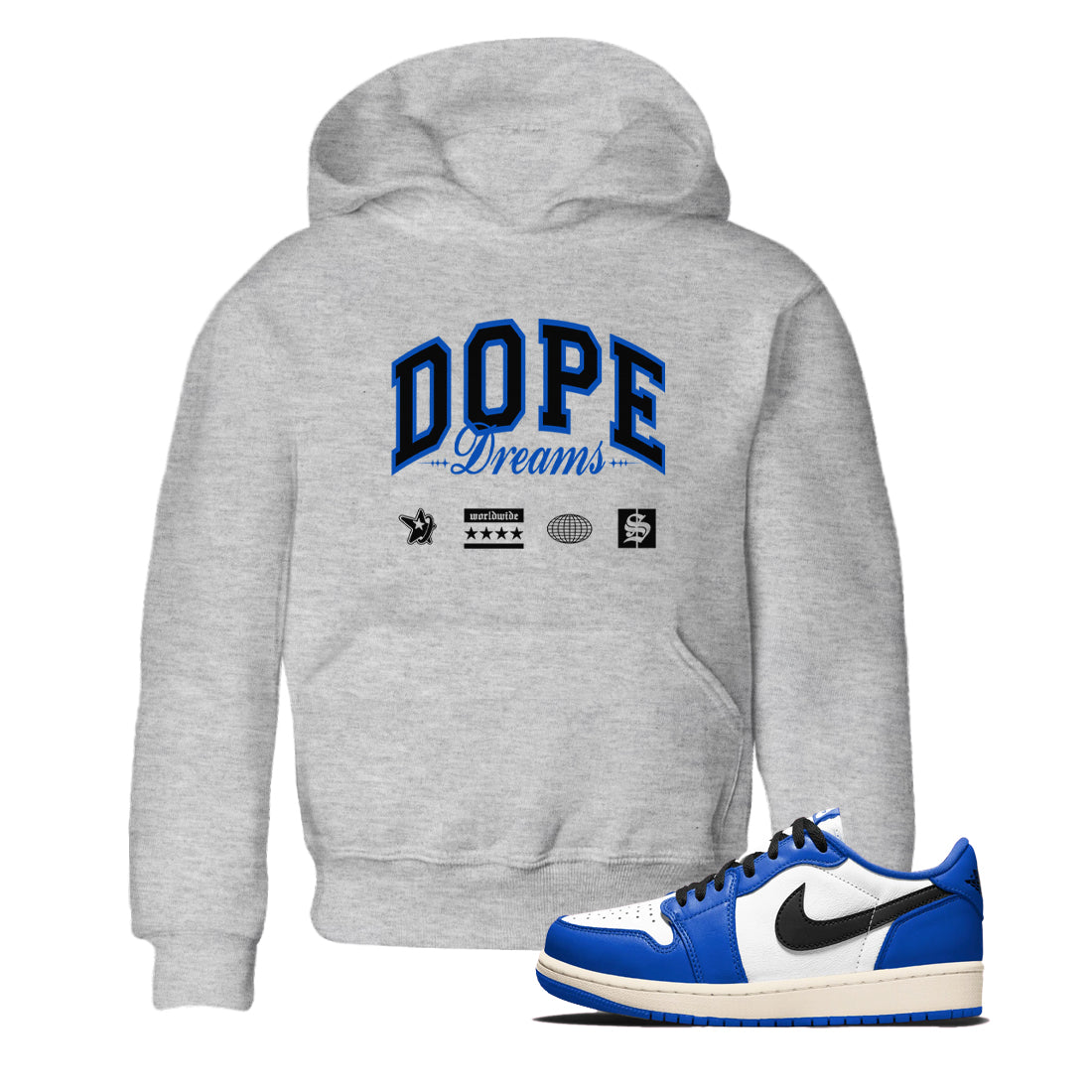 Dope Dreams snkmatch Tees Kids - Air Jordan 1 Game Royal