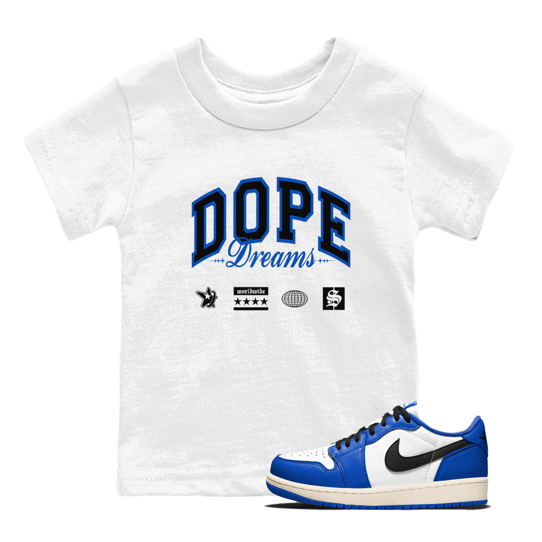 Dope Dreams snkmatch Tees Kids - Air Jordan 1 Game Royal