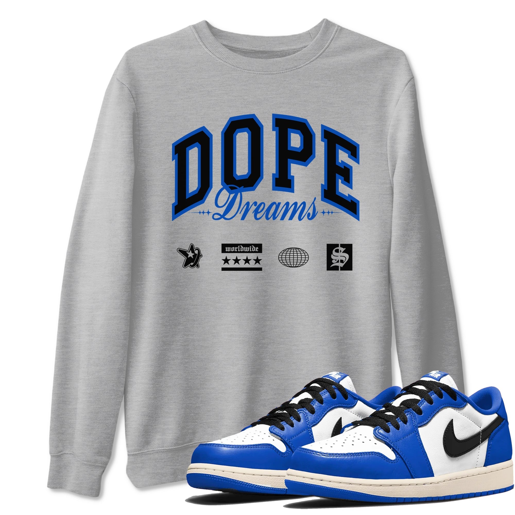 Dope Dreams snkmatch Tees - Air Jordan 1 Game Royal