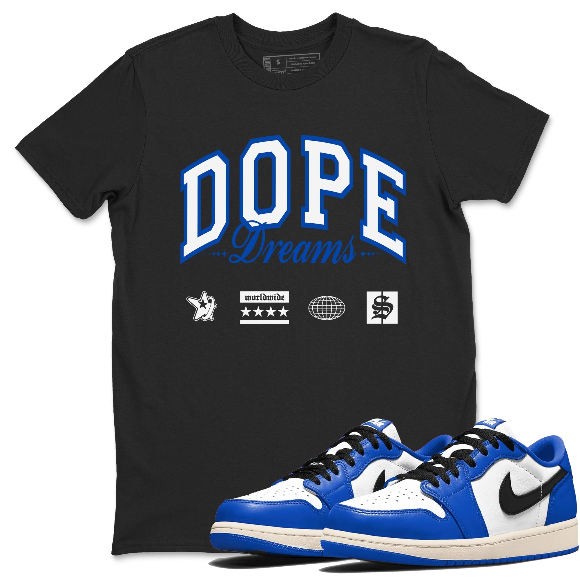 Dope Dreams snkmatch Tees - Air Jordan 1 Game Royal