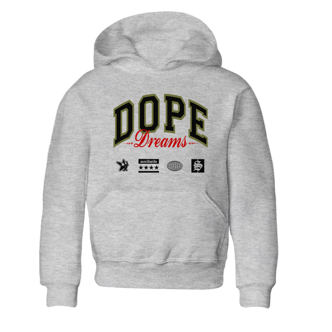 Dope Dreams snkmatch Tees Kids - Air Jordan 1 Travis Scott Medium Olive