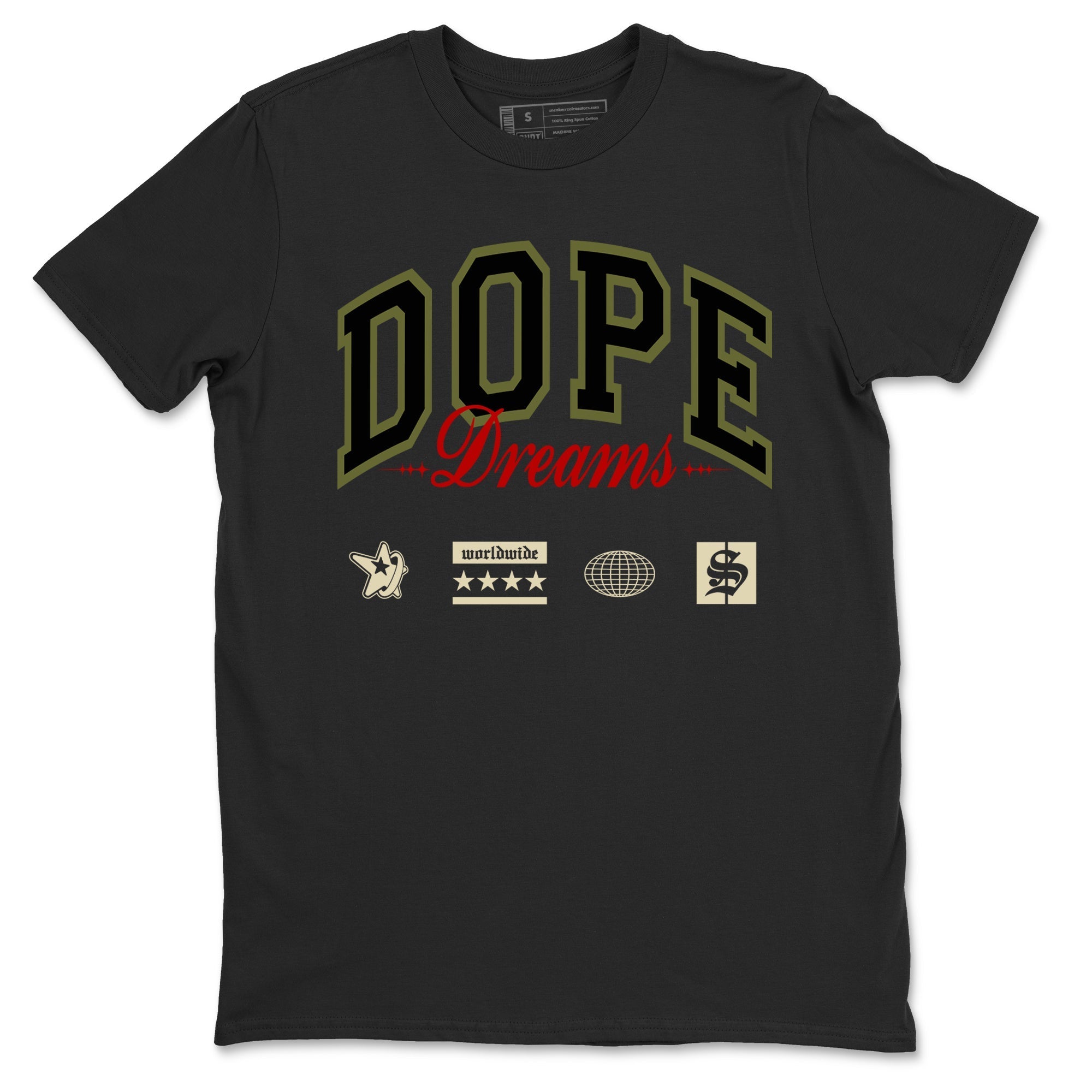 Dope Dreams snkmatch Tees - Air Jordan 1 Travis Scott Medium Olive