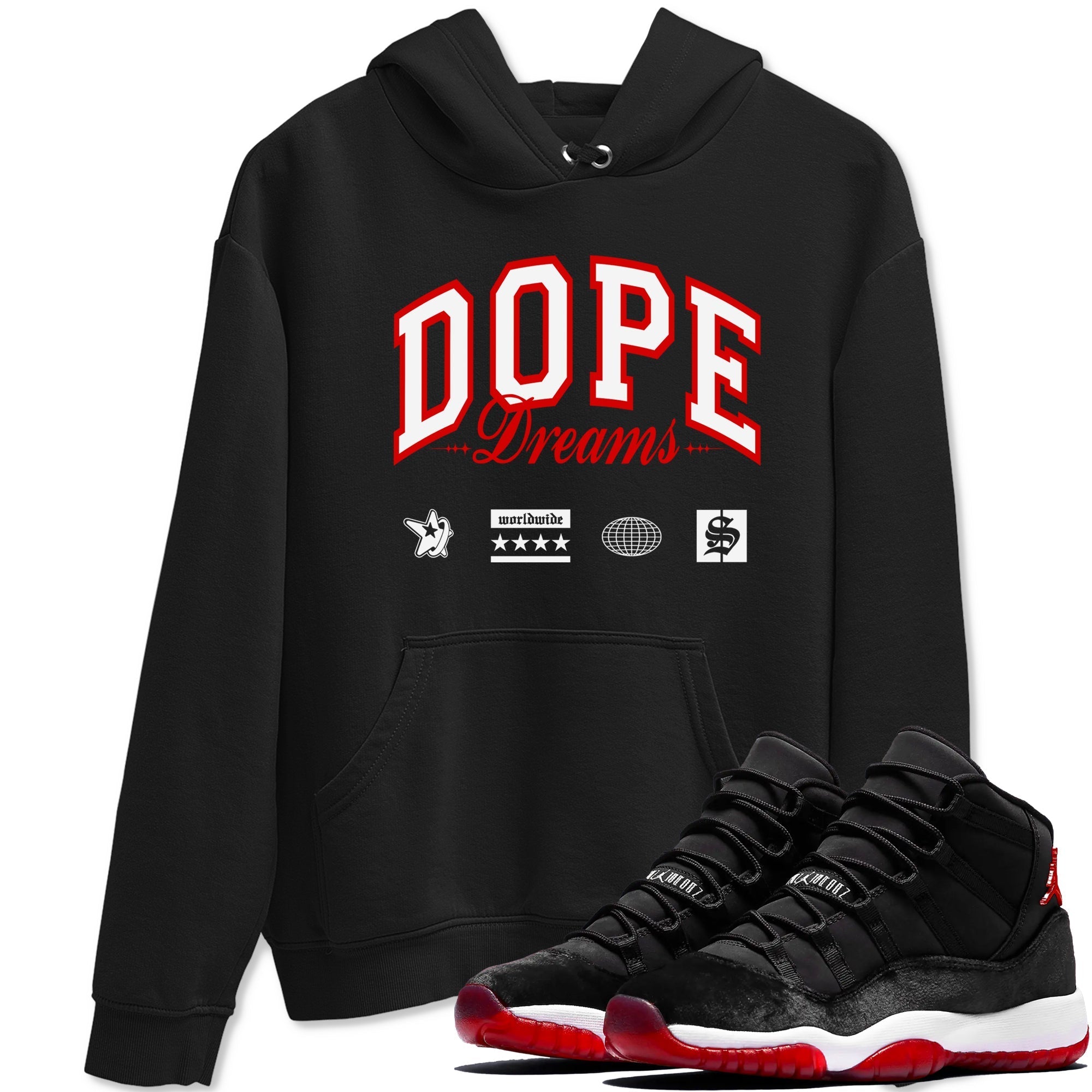 Dope Dreams snkmatch Tees - Air Jordan 11 Bred Velvet