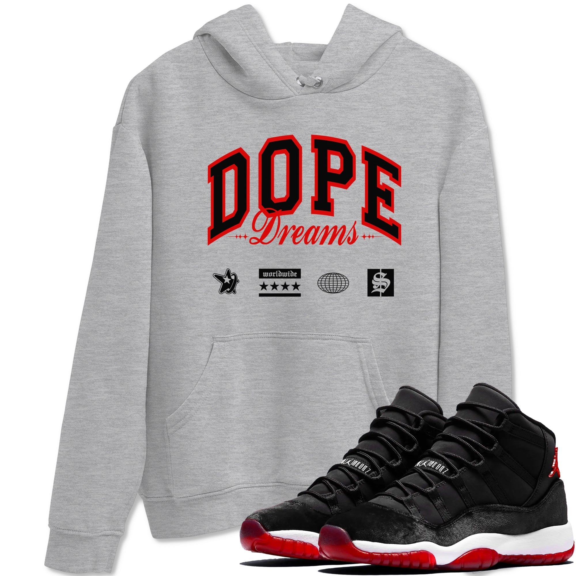 Dope Dreams snkmatch Tees - Air Jordan 11 Bred Velvet