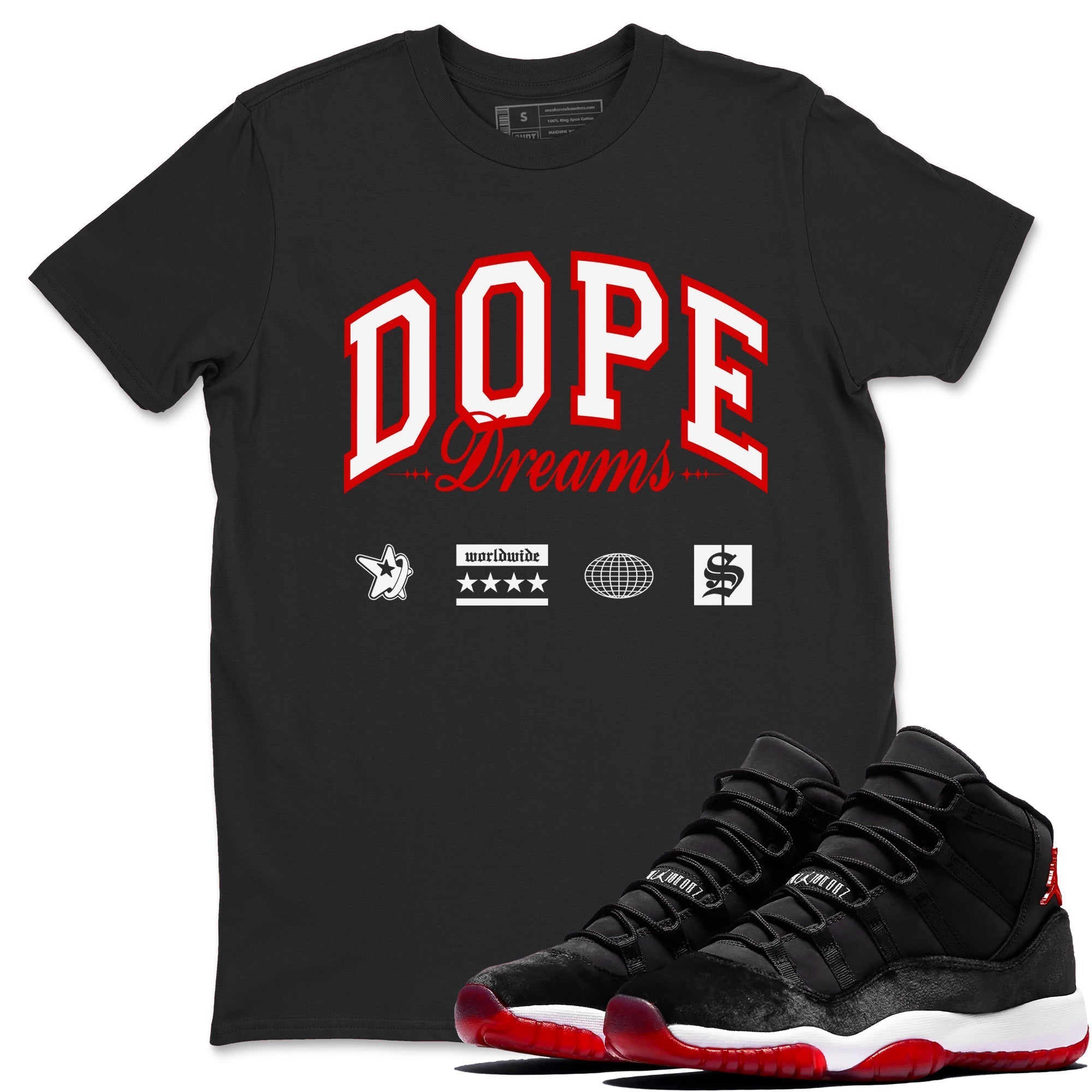Dope Dreams snkmatch Tees - Air Jordan 11 Bred Velvet