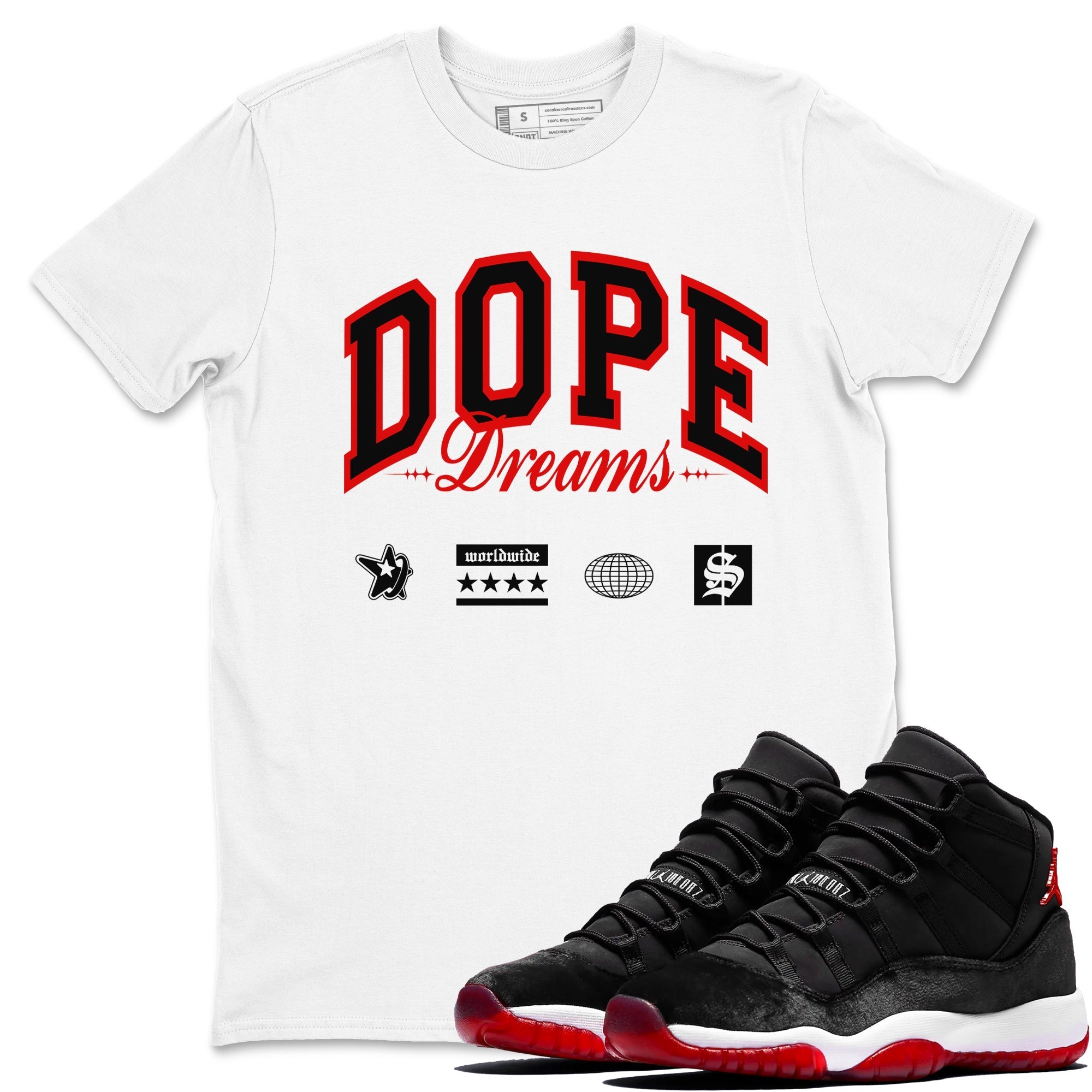 Dope Dreams snkmatch Tees - Air Jordan 11 Bred Velvet