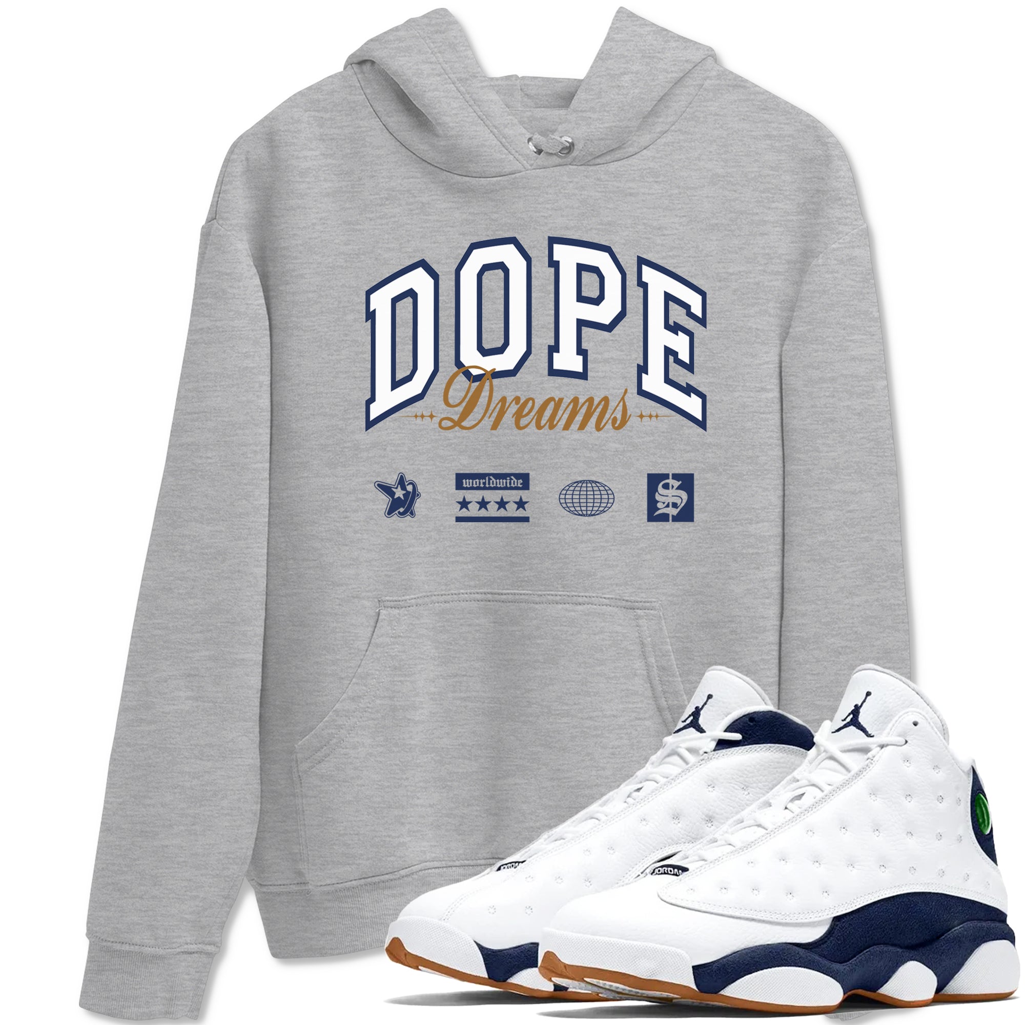 Dope Dreams snkmatch Tees - Air Jordan 13 Midnight Navy
