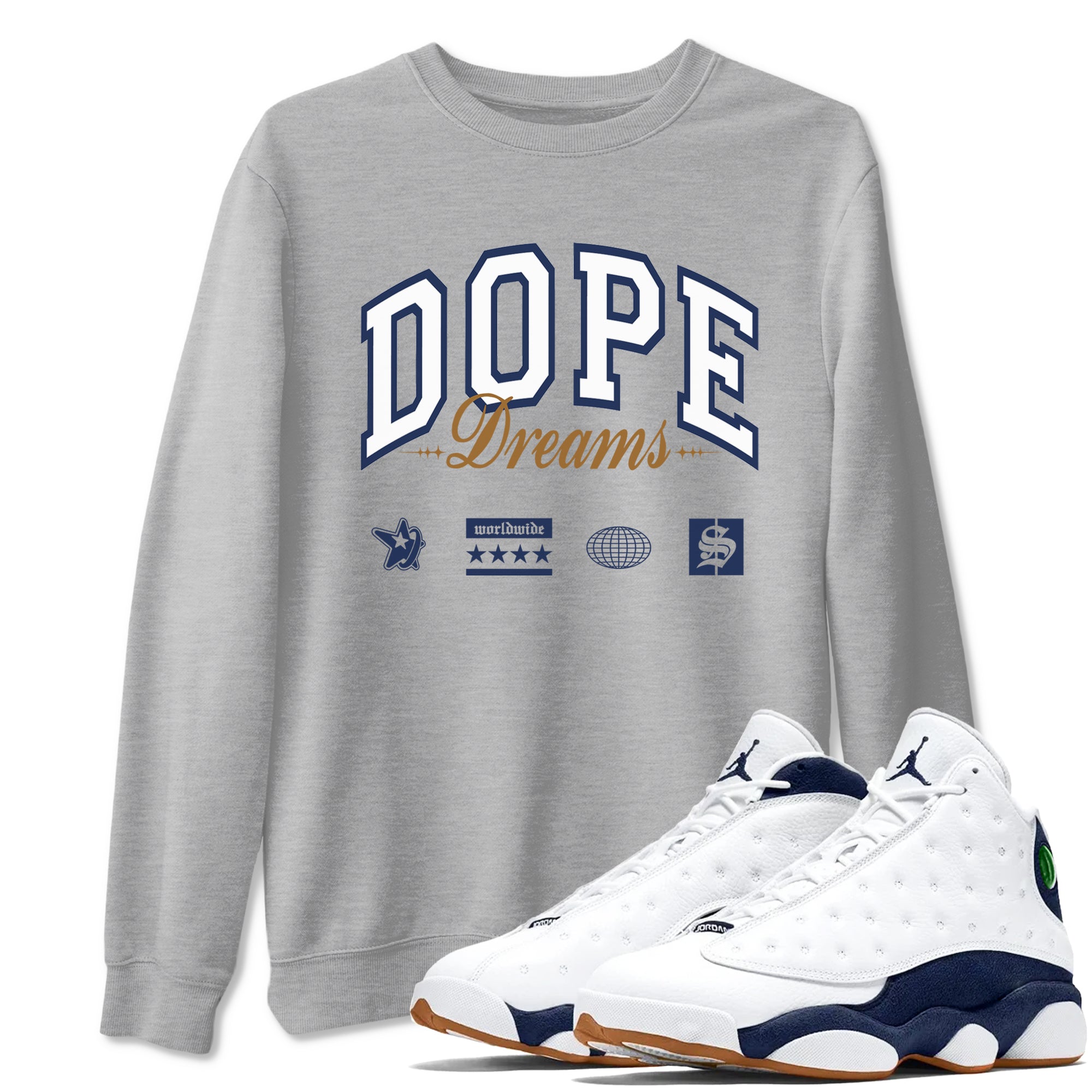 Dope Dreams snkmatch Tees - Air Jordan 13 Midnight Navy