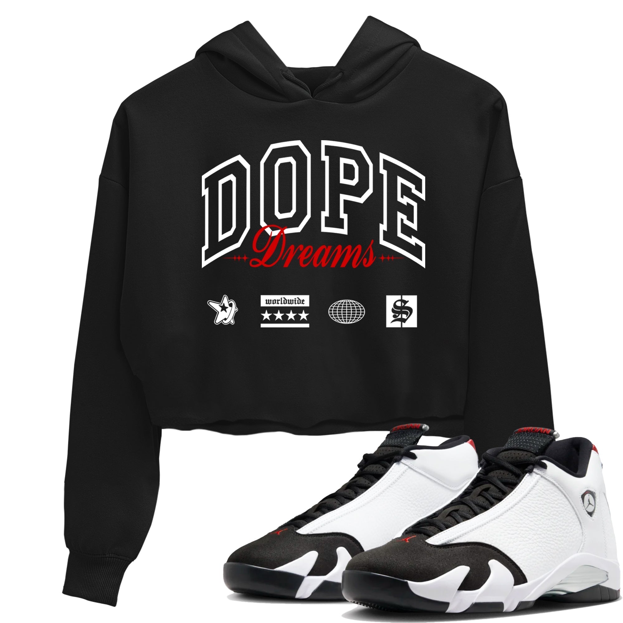 Dope Dreams snkmatch Women's Top - Air Jordan 14 Black Toe