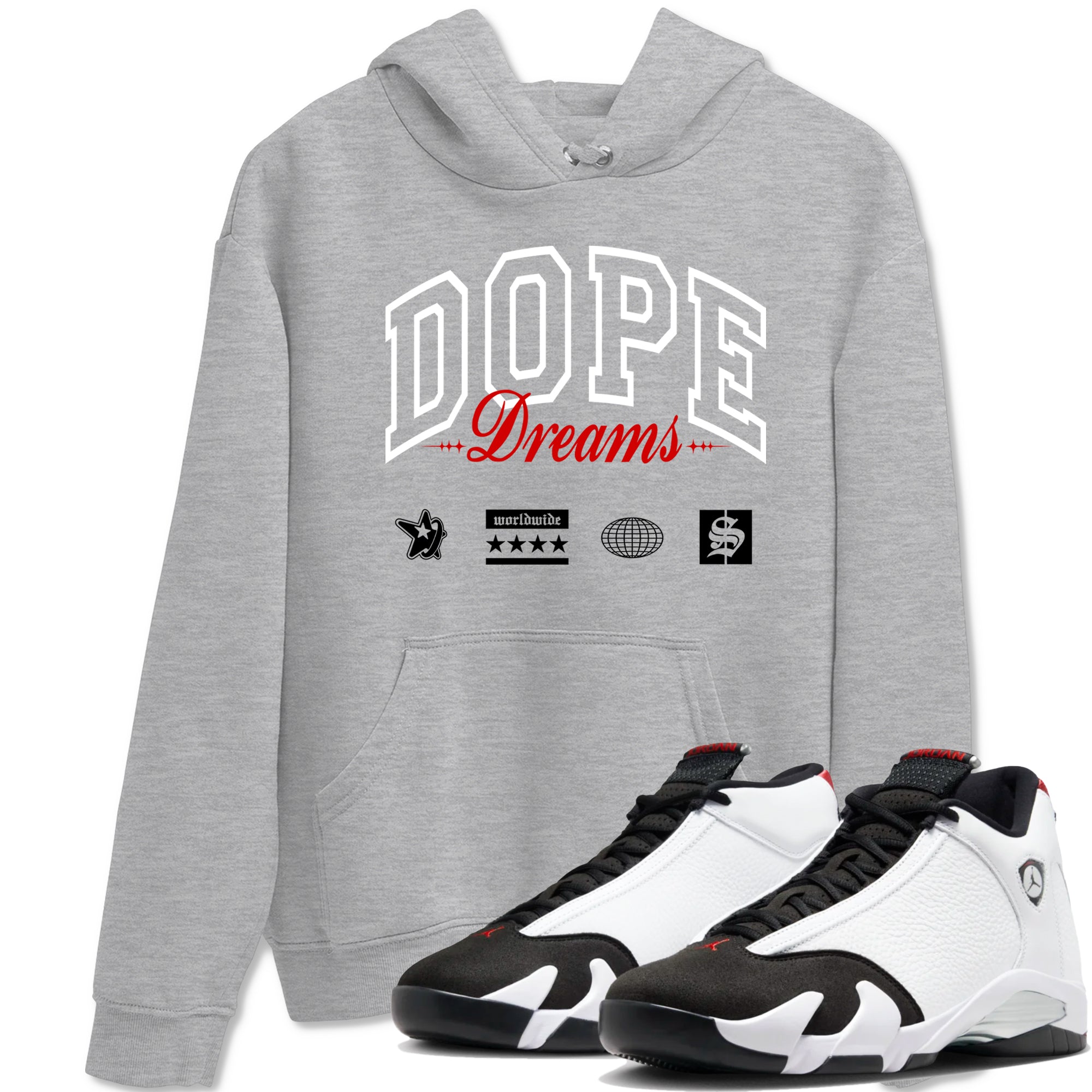 Dope Dreams snkmatch Tees - Air Jordan 14 Black Toe