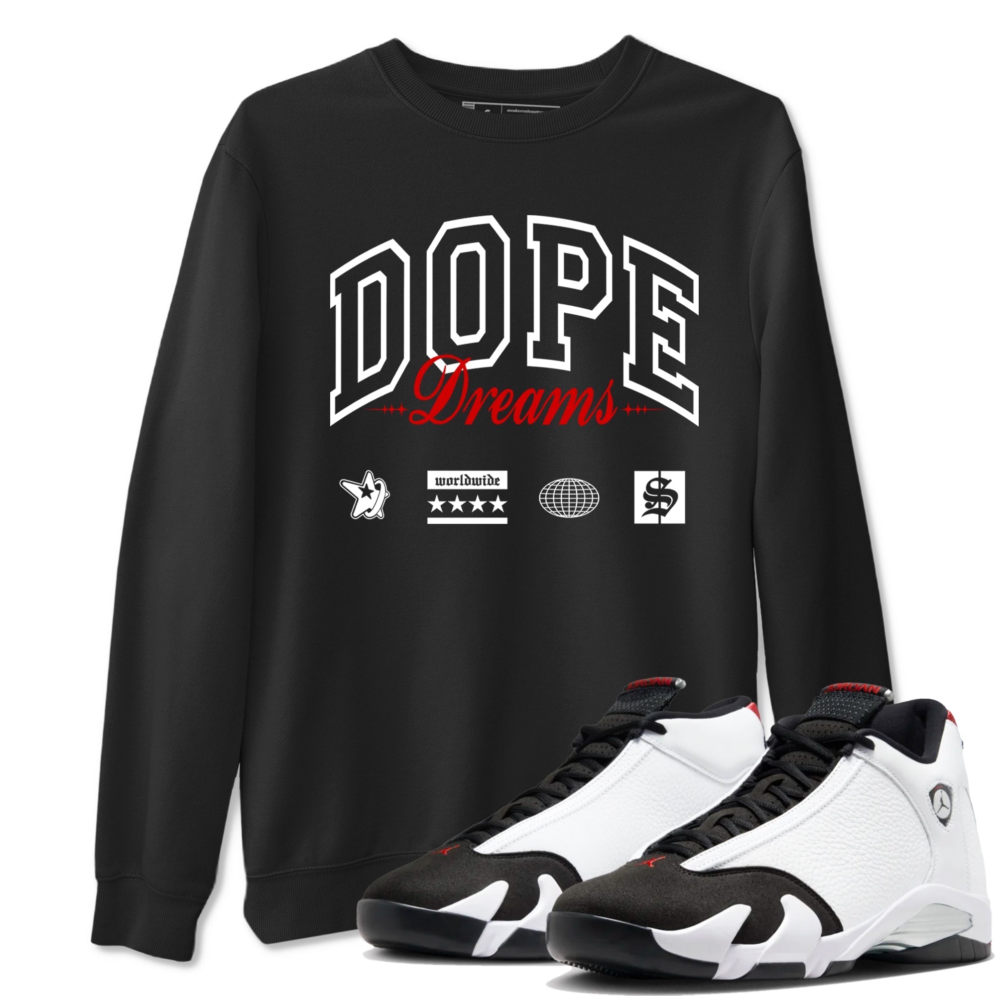 Dope Dreams snkmatch Tees - Air Jordan 14 Black Toe