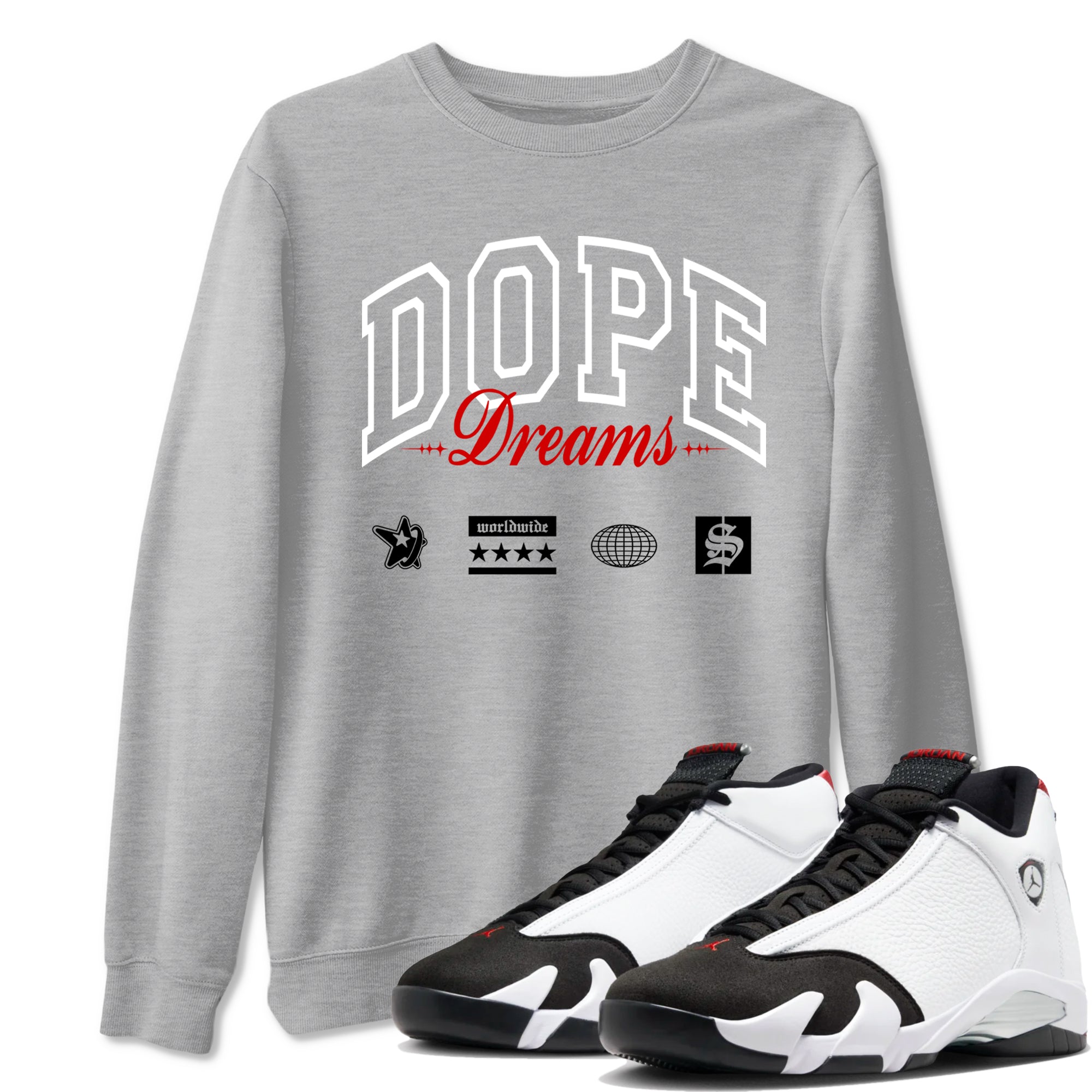 Dope Dreams snkmatch Tees - Air Jordan 14 Black Toe