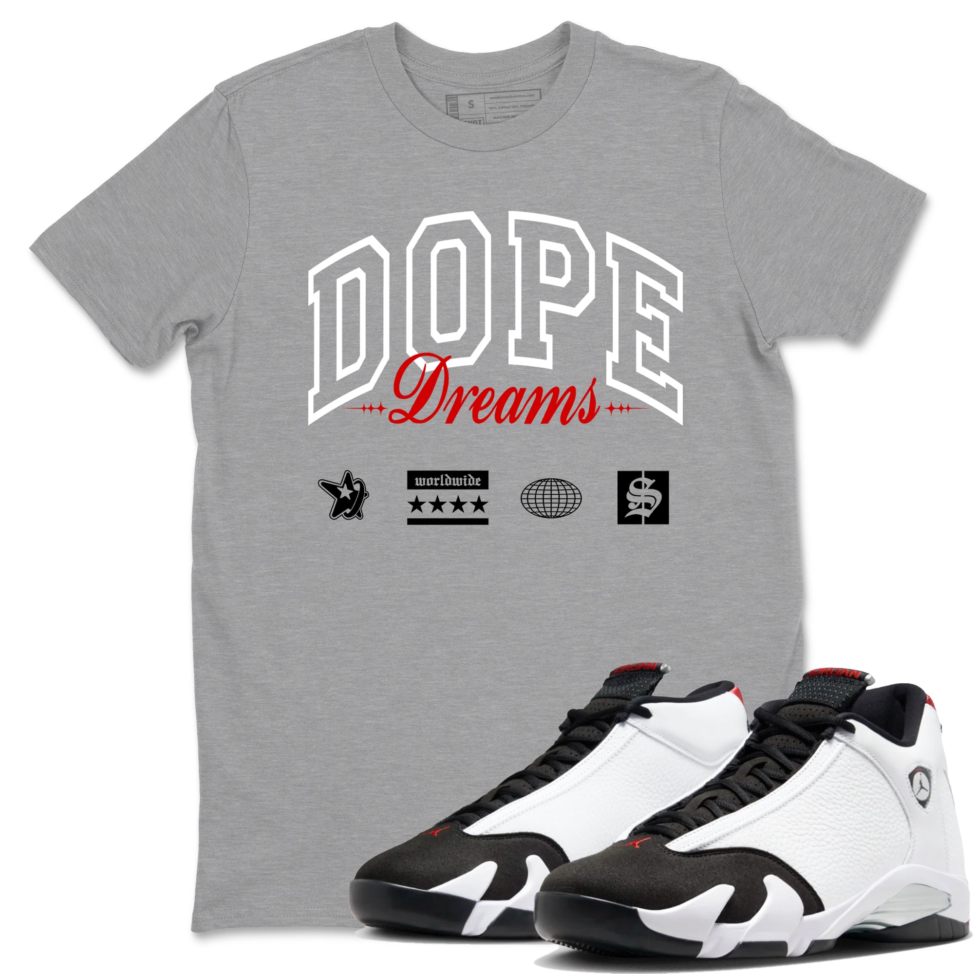 Dope Dreams snkmatch Tees - Air Jordan 14 Black Toe