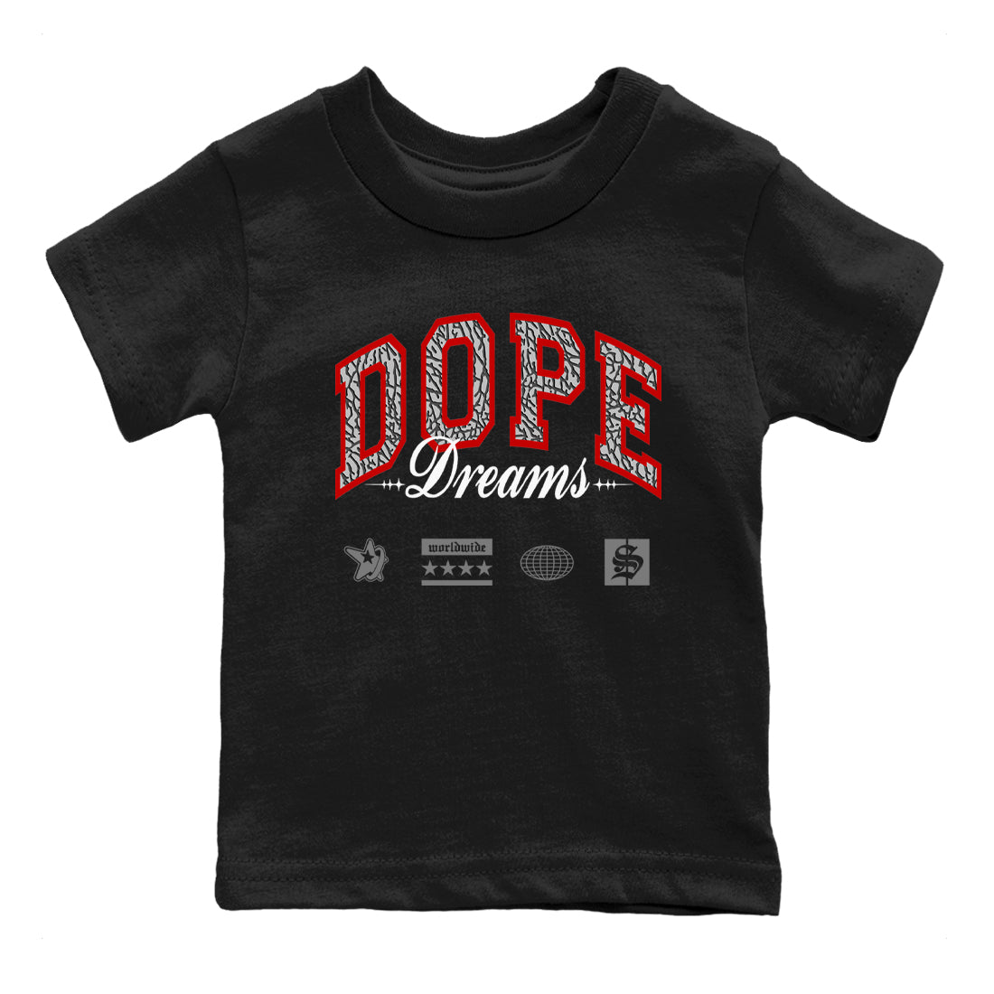 Dope Dreams snkmatch Tees Kids - Air Jordan 3 Black Cement