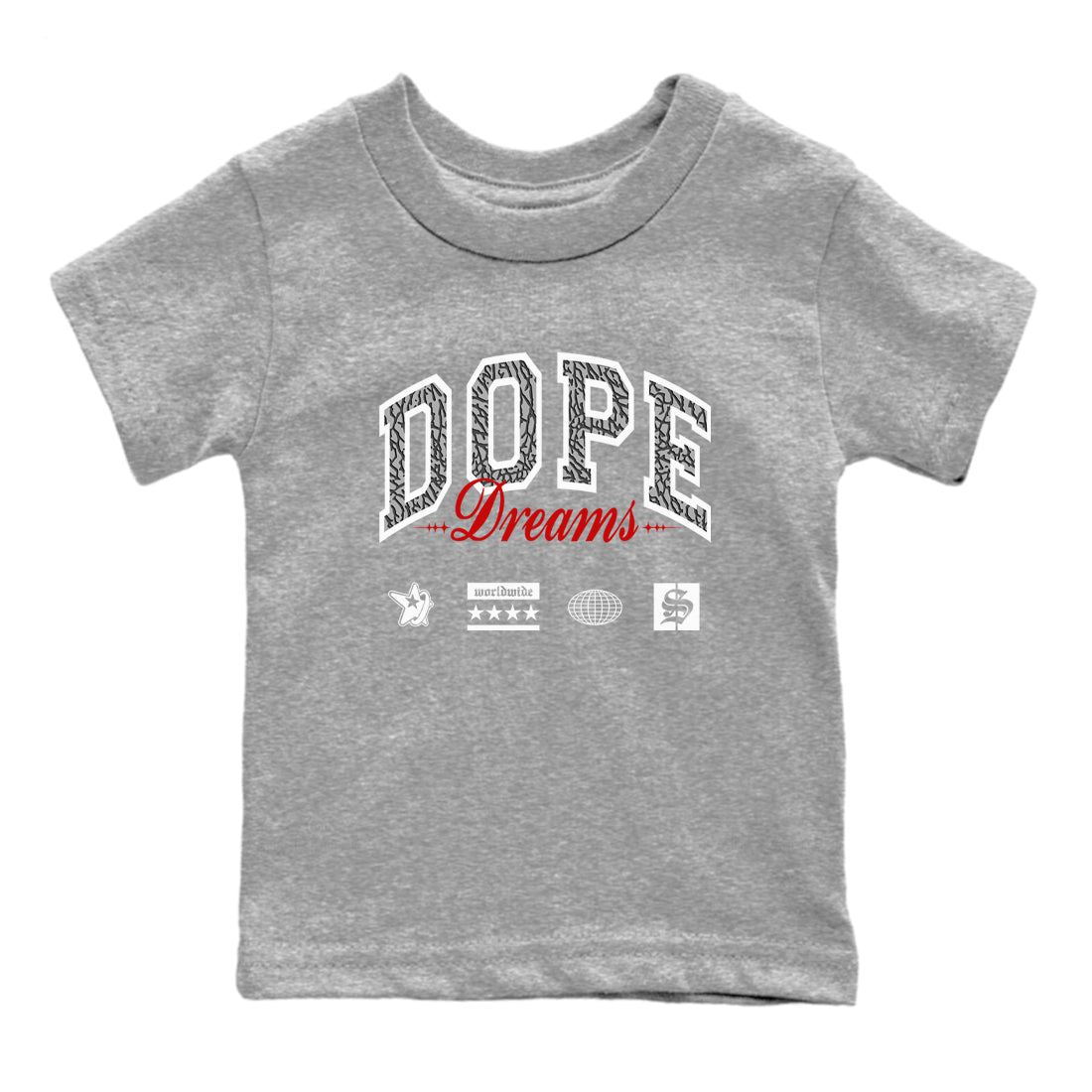 Dope Dreams snkmatch Tees Kids - Air Jordan 3 Cement Grey