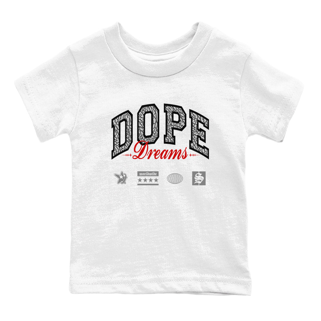 Dope Dreams snkmatch Tees Kids - Air Jordan 3 Cement Grey