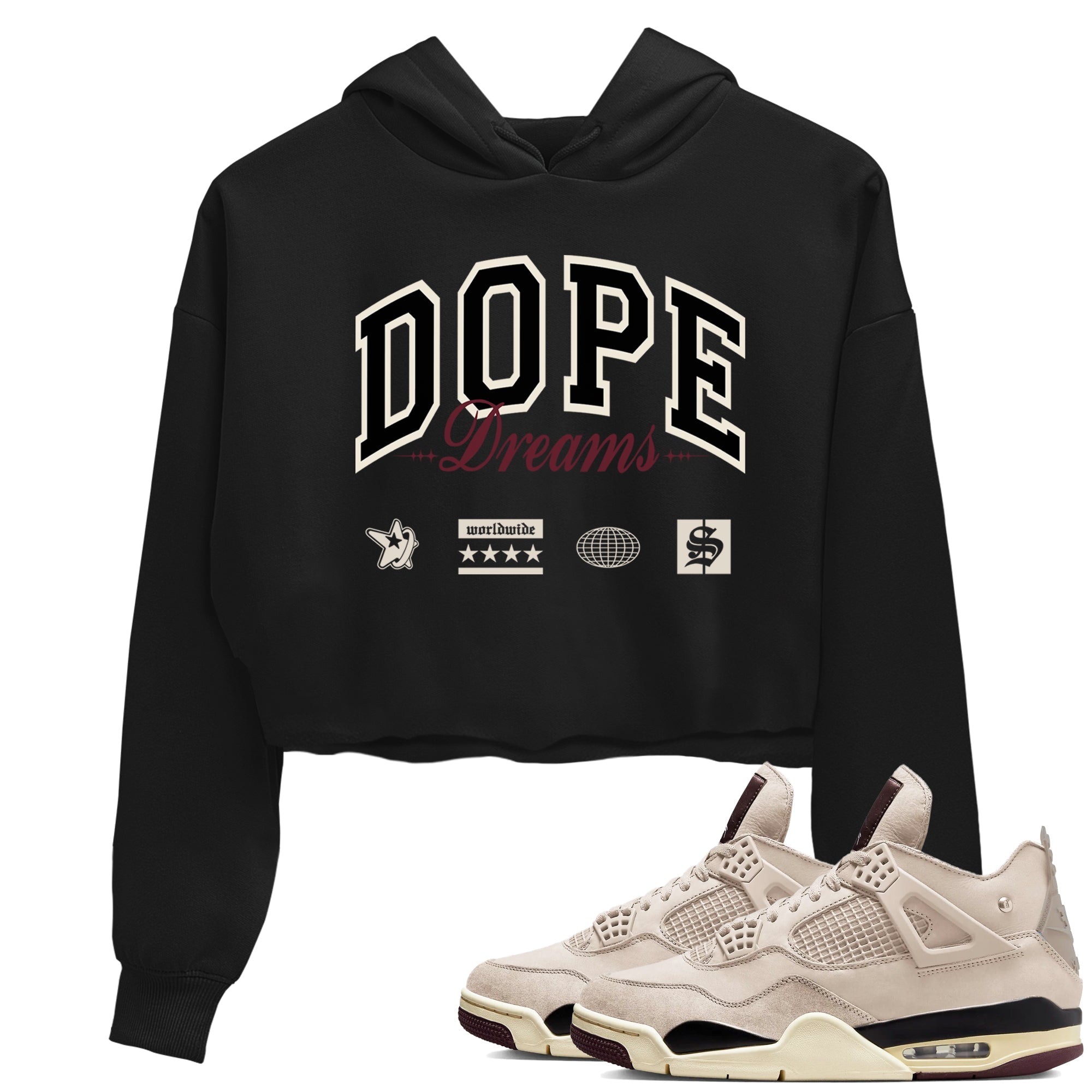 Dope Dreams snkmatch Women's Top - Air Jordan 4 A Ma Maniere x Fossil Stone
