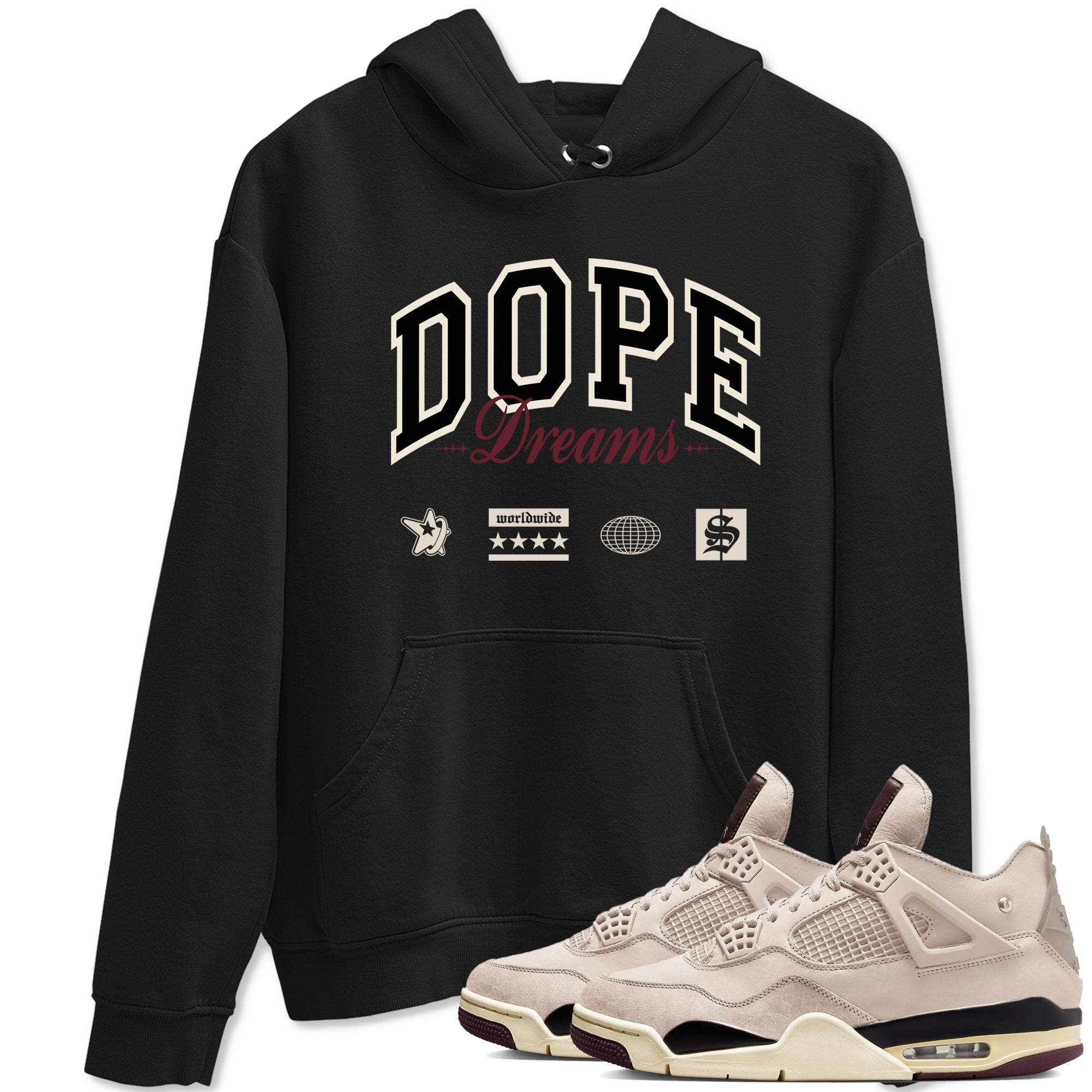 Dope Dreams snkmatch Tees - Air Jordan 4 A Ma Maniere x Fossil Stone