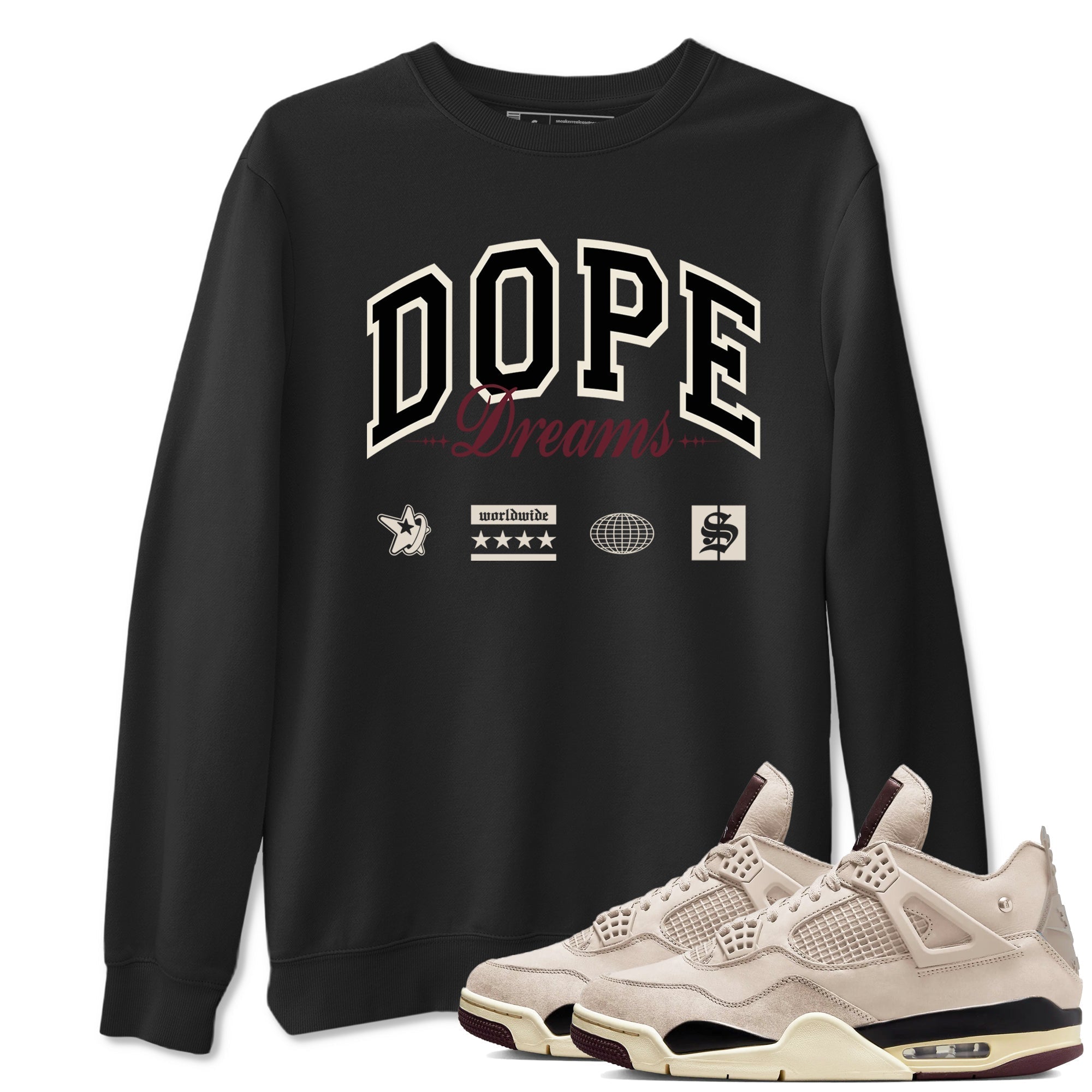 Dope Dreams snkmatch Tees - Air Jordan 4 A Ma Maniere x Fossil Stone