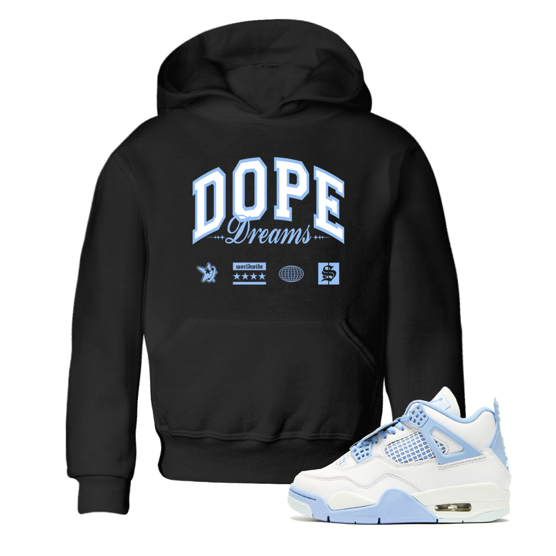 Dope Dreams snkmatch Tees Kids - Air Jordan 4 Forget Me Not