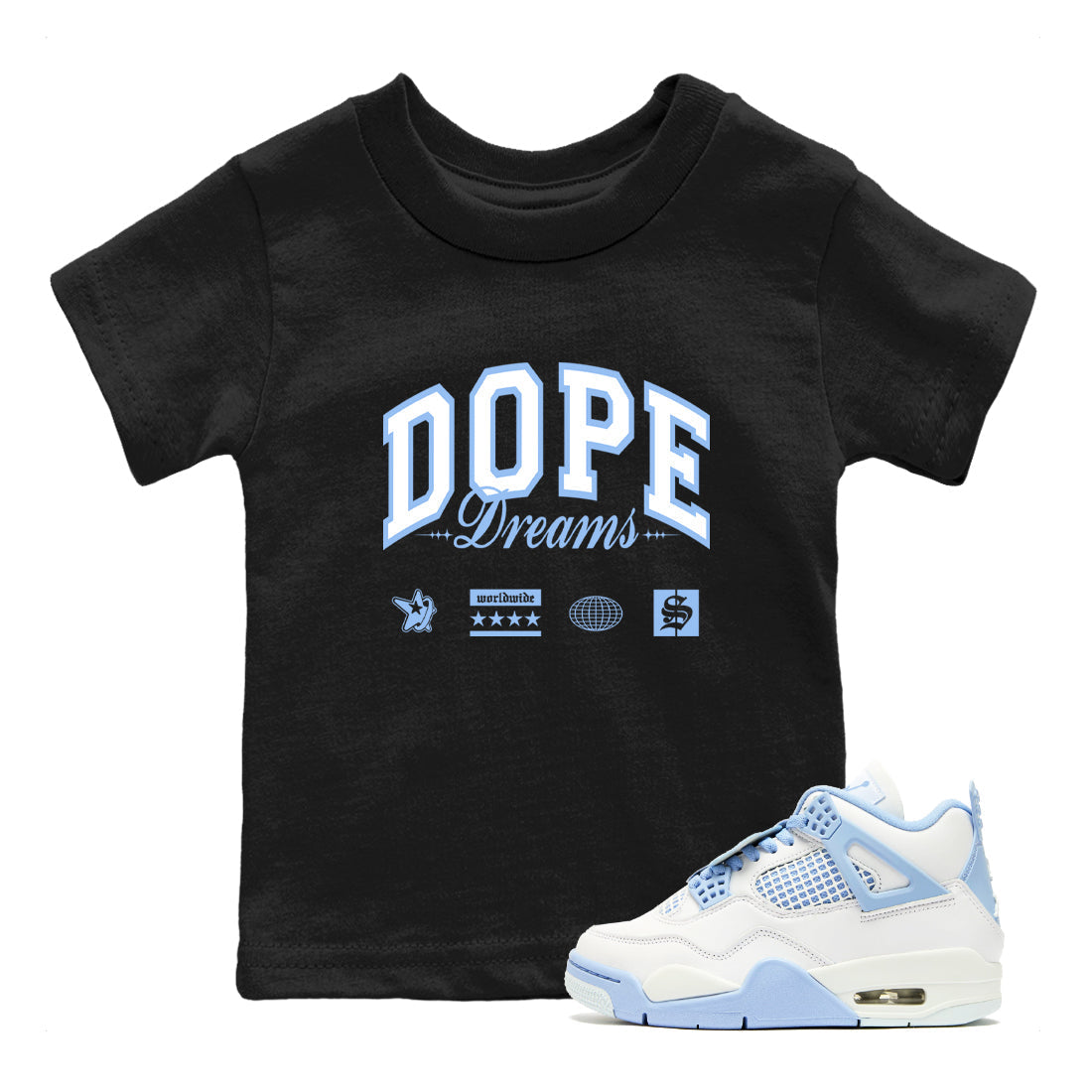 Dope Dreams snkmatch Tees Kids - Air Jordan 4 Forget Me Not