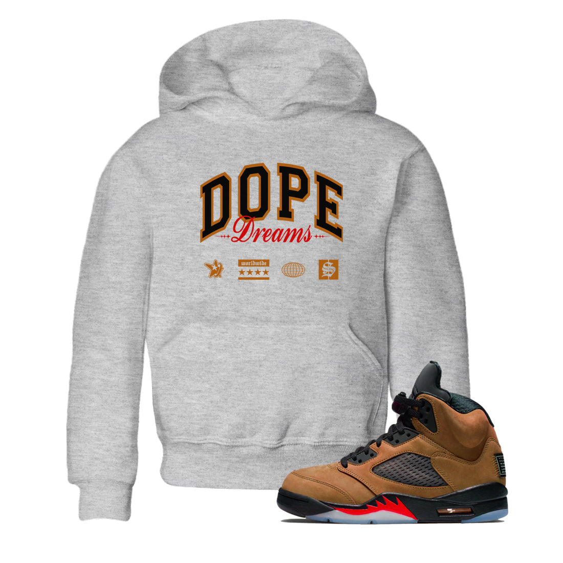 Dope Dreams snkmatch Tees Kids - Air Jordan 5 Archaeo Brown