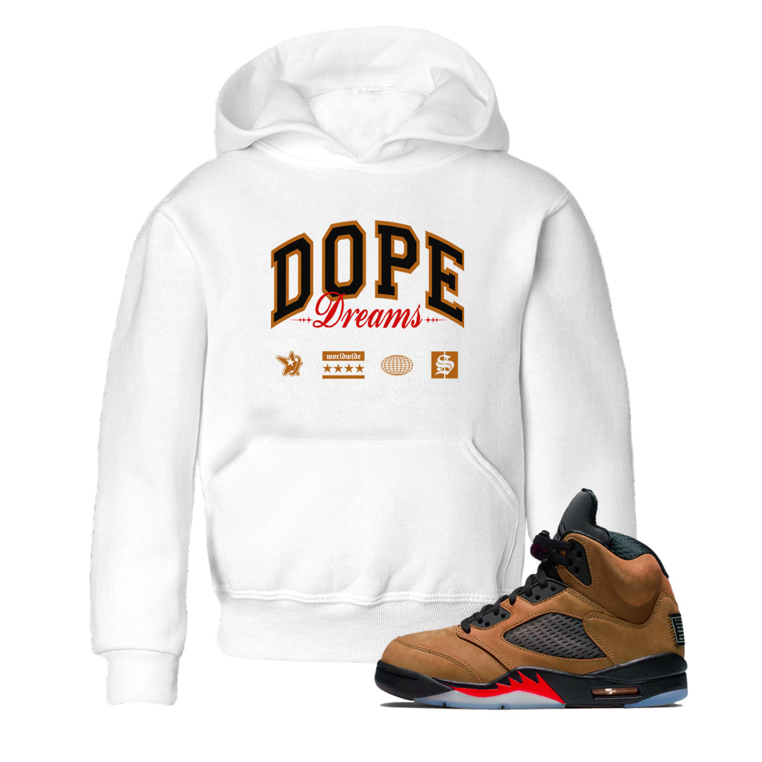 Dope Dreams snkmatch Tees Kids - Air Jordan 5 Archaeo Brown