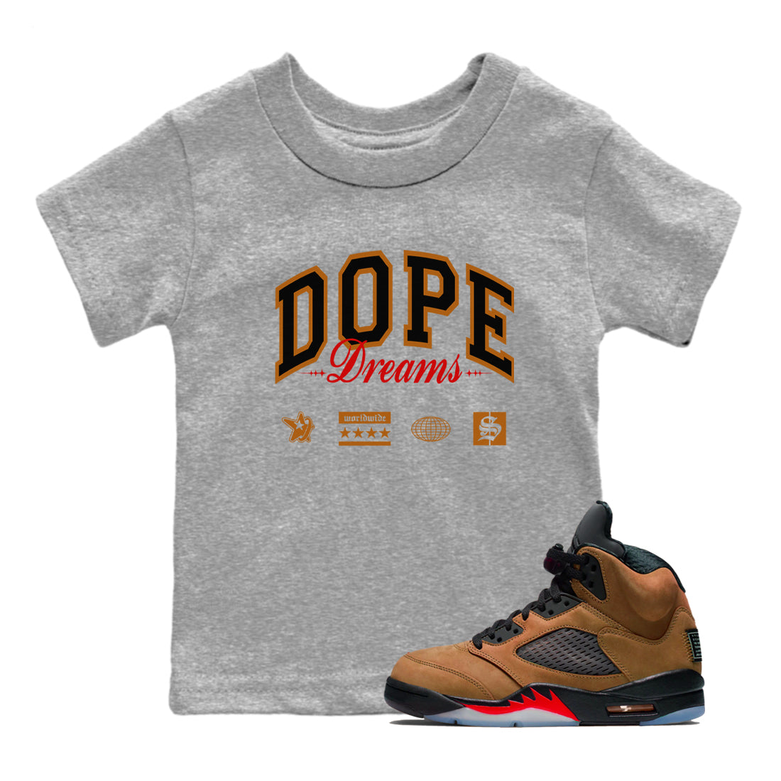 Dope Dreams snkmatch Tees Kids - Air Jordan 5 Archaeo Brown