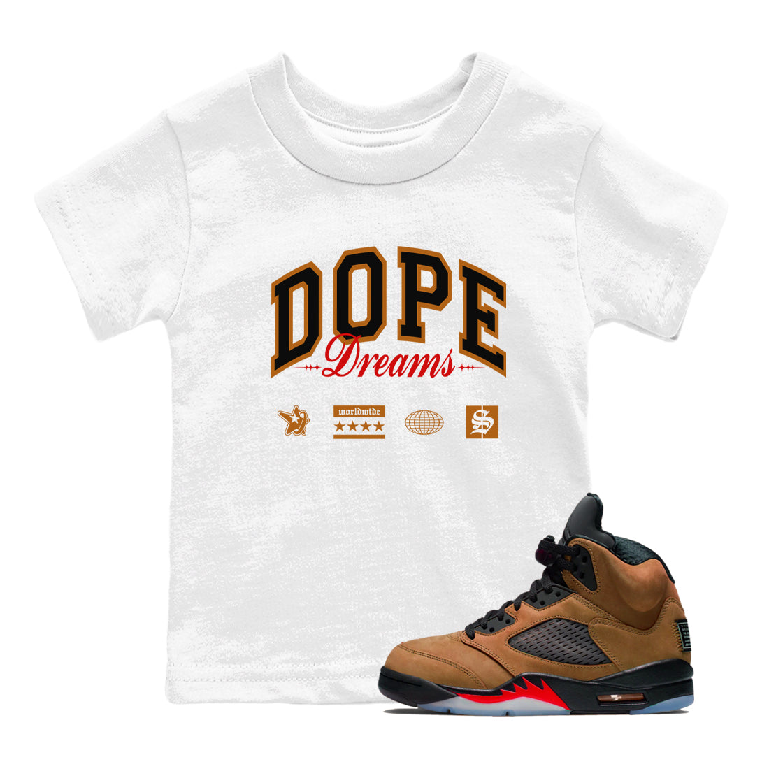 Dope Dreams snkmatch Tees Kids - Air Jordan 5 Archaeo Brown