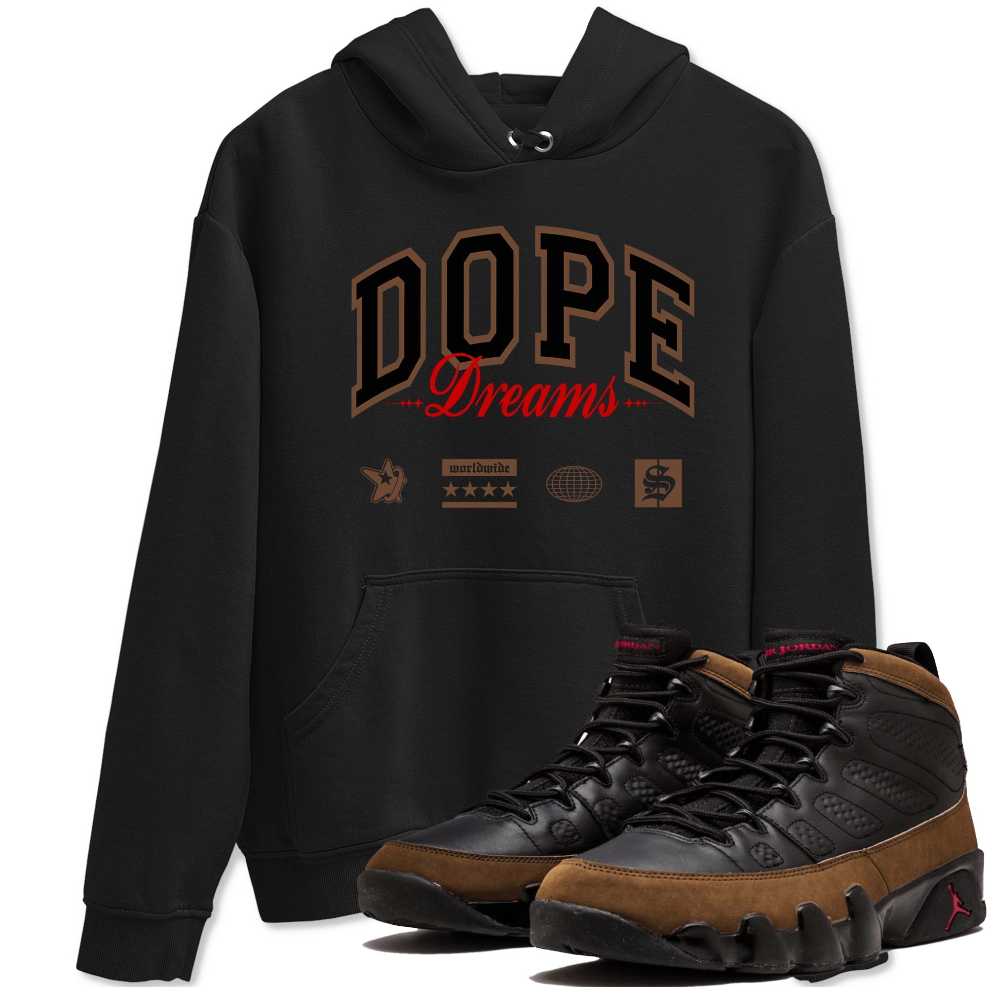 Dope Dreams snkmatch Tees - Air Jordan 9 Olive