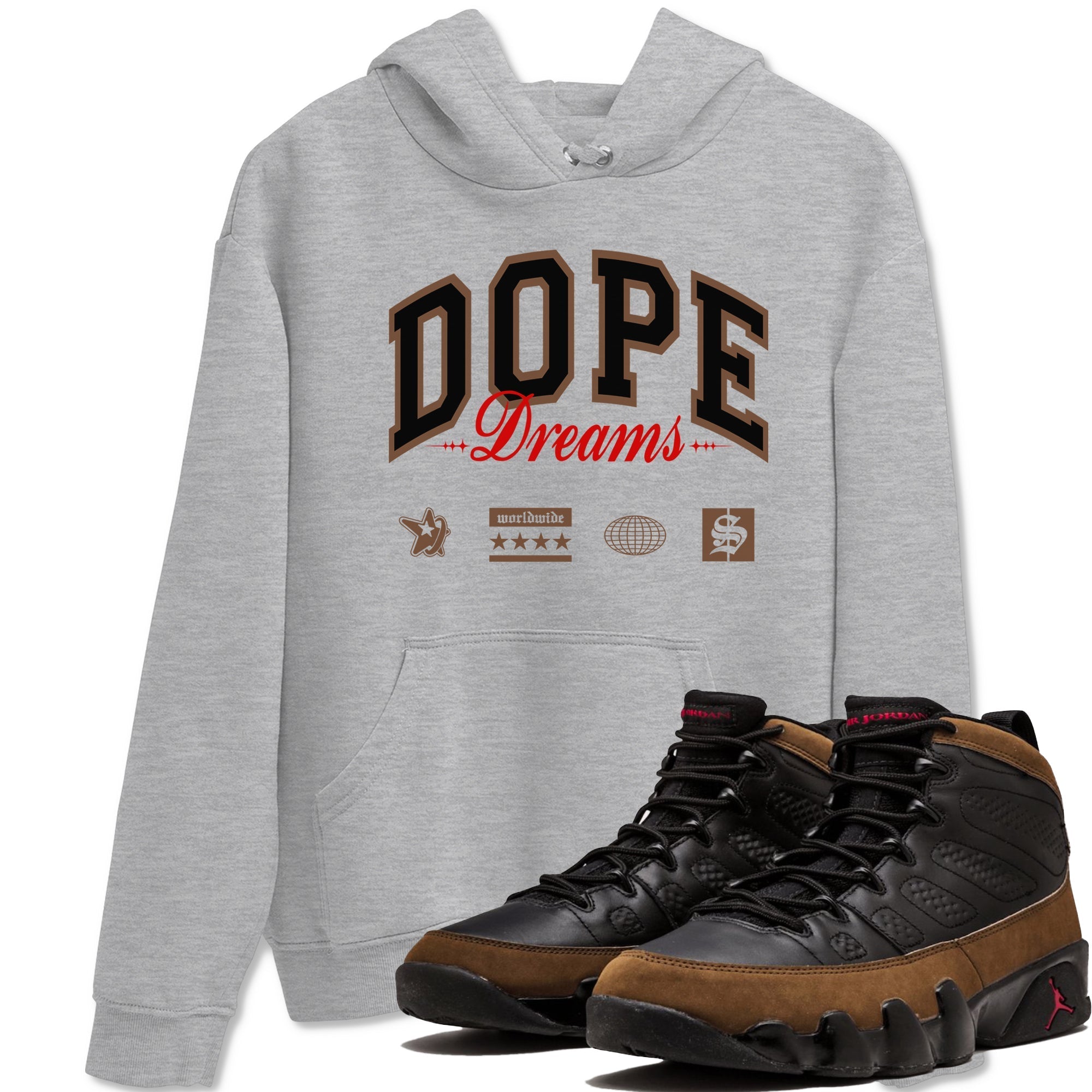 Dope Dreams snkmatch Tees - Air Jordan 9 Olive