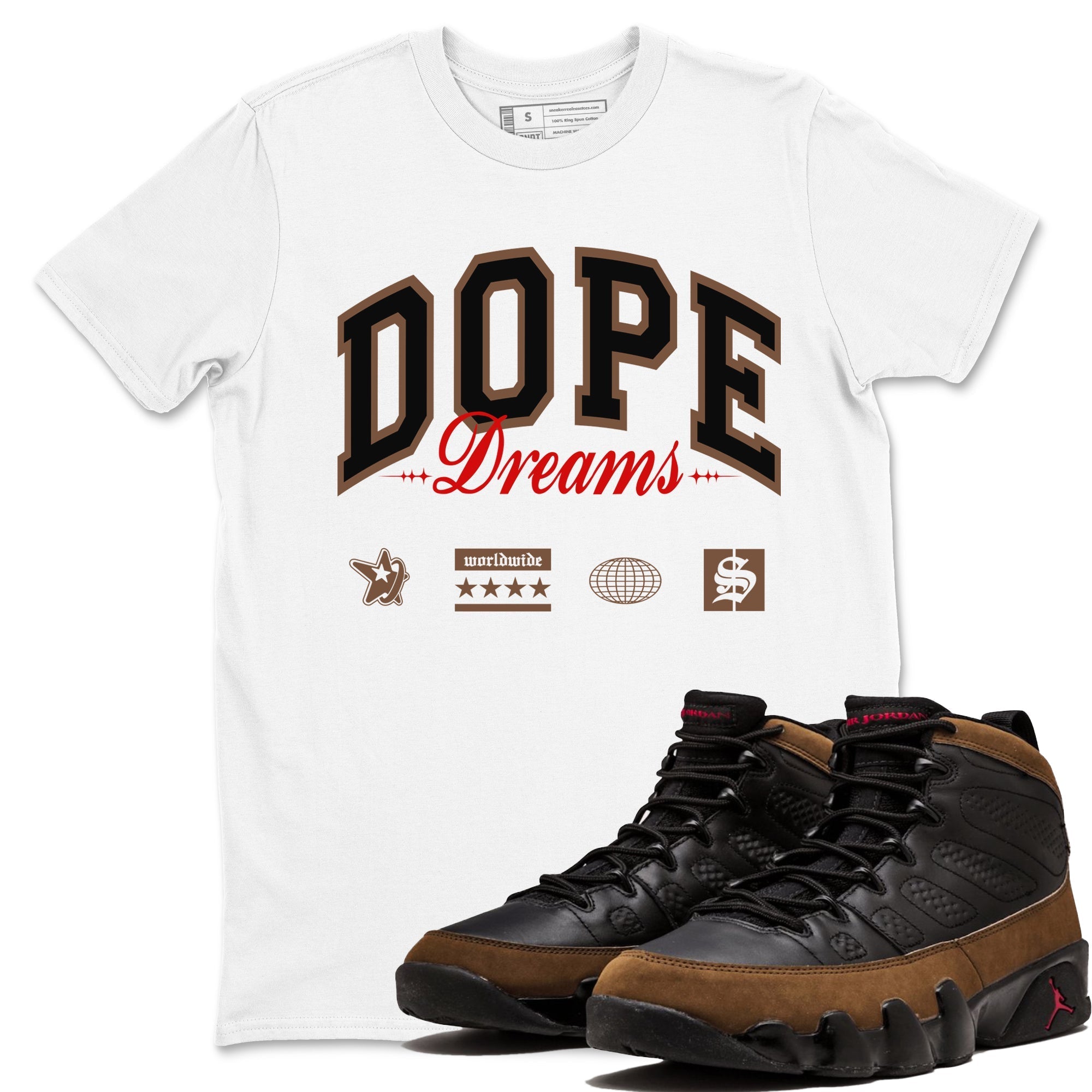 Dope Dreams snkmatch Tees - Air Jordan 9 Olive