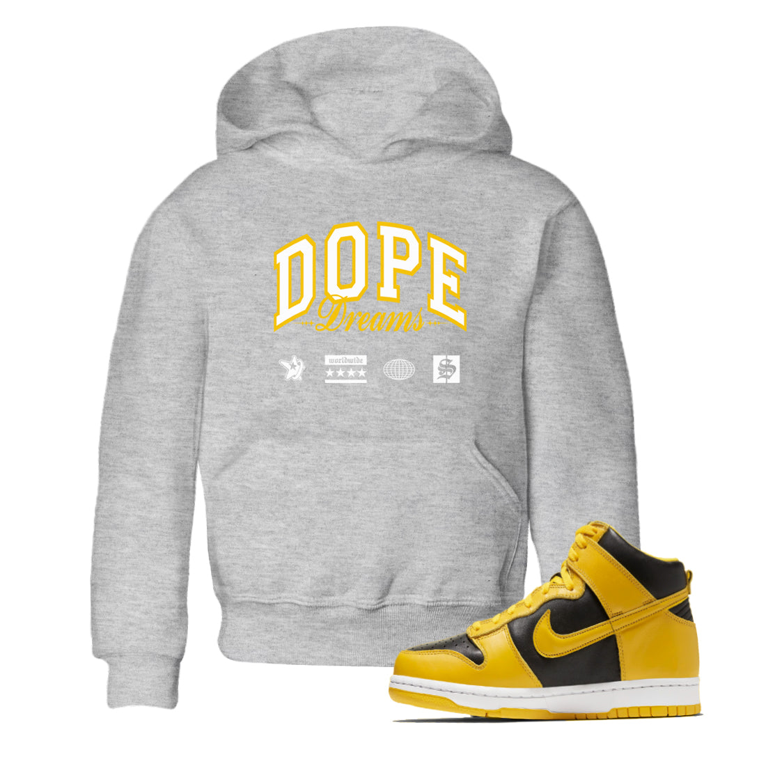 Dope Dreams snkmatch Tees Kids - Dunk High Pollen