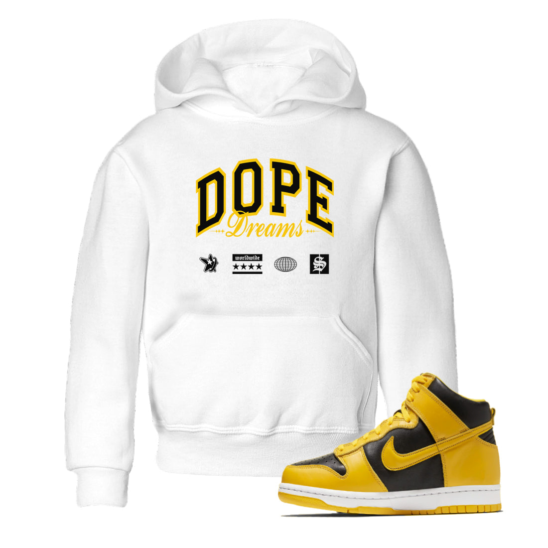 Dope Dreams snkmatch Tees Kids - Dunk High Pollen