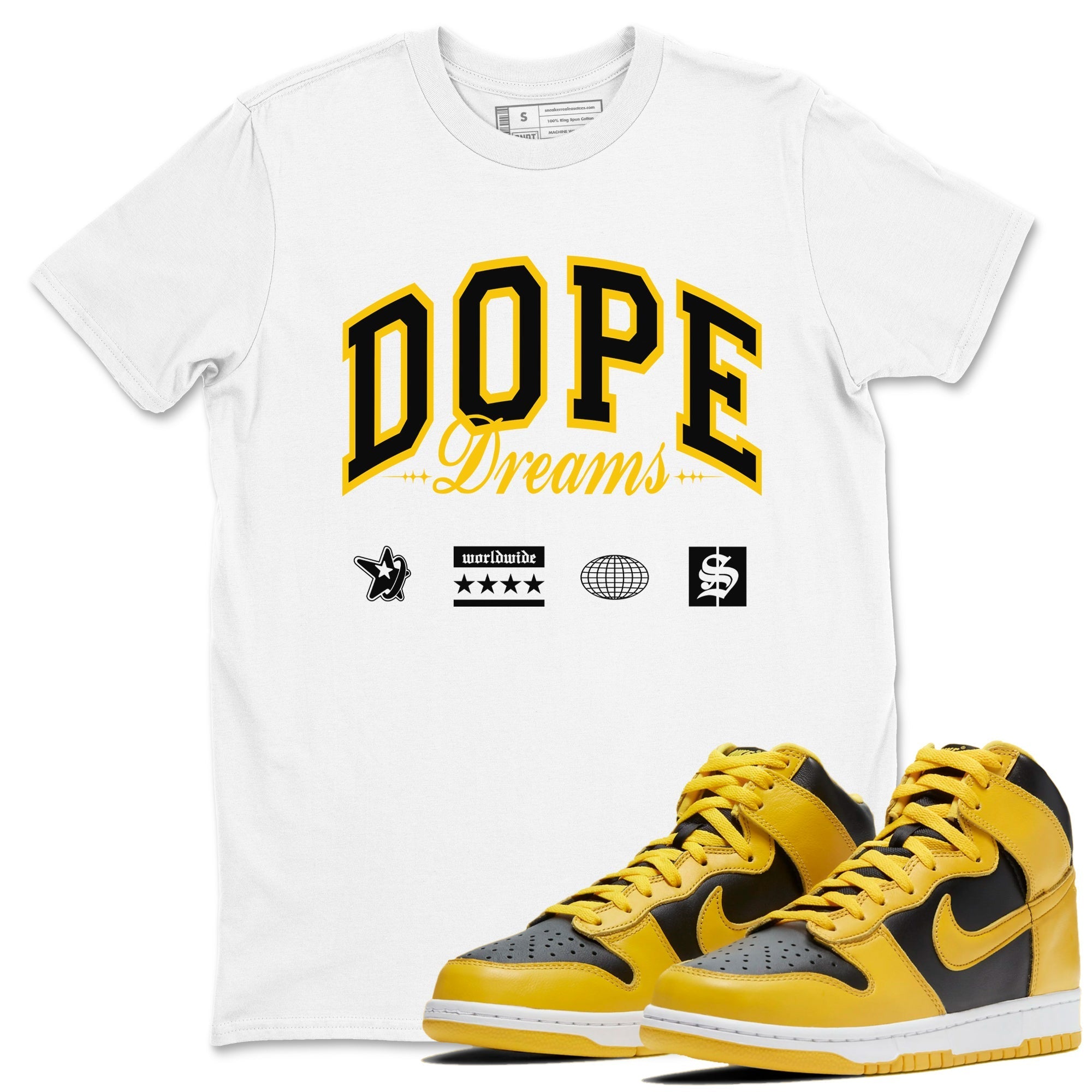 Dope Dreams snkmatch Tees - Dunk High Pollen