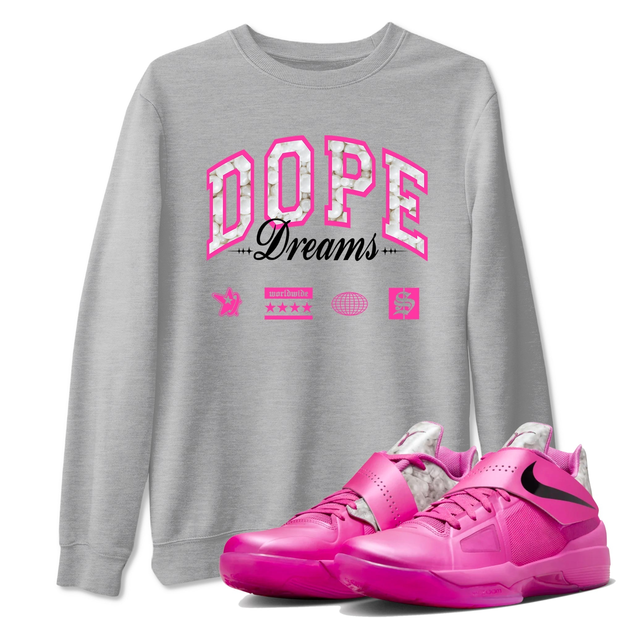 Dope Dreams snkmatch Tees - Nike KD 4 Aunt Pearl