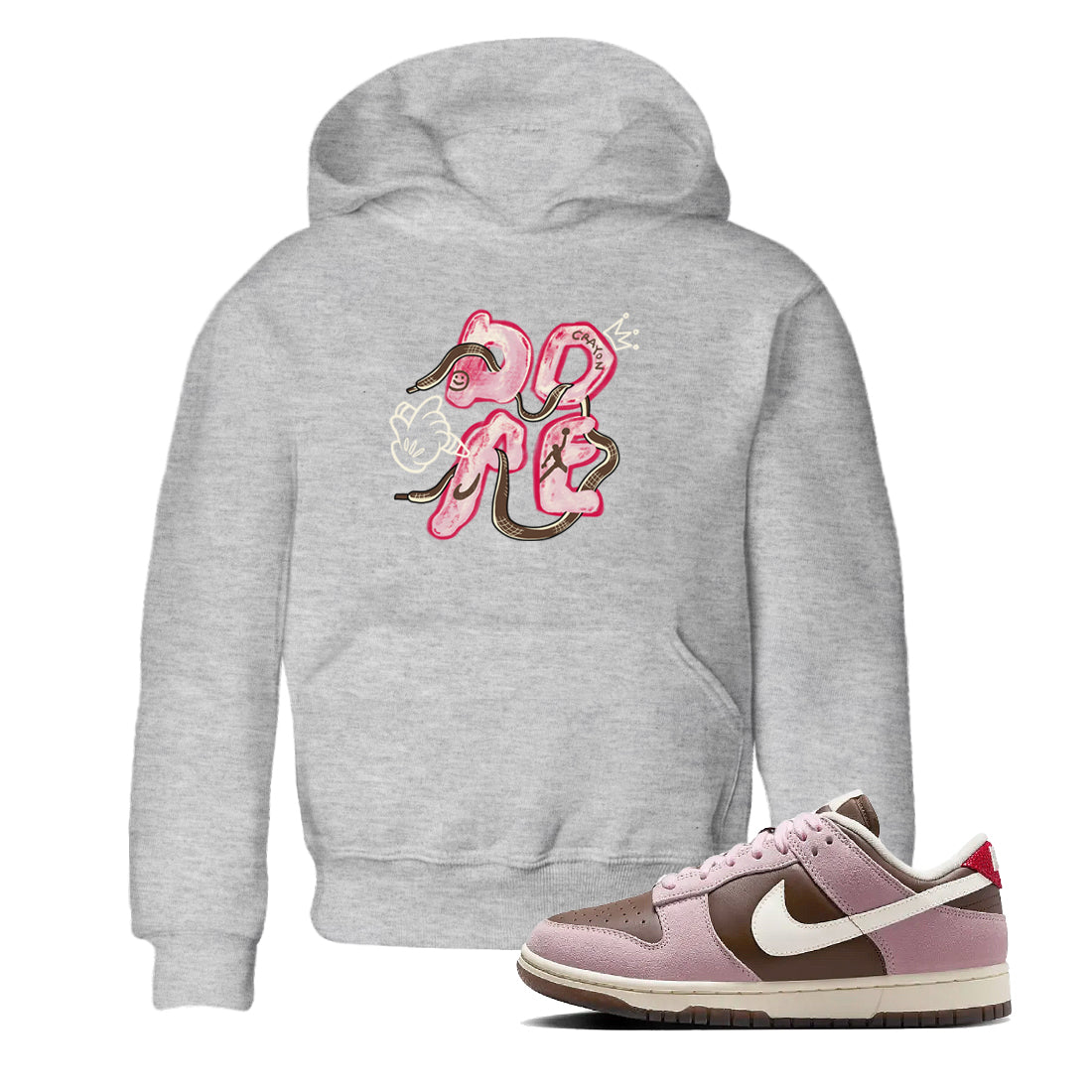 Dope snkmatch Tees Kids - Dunk Cacao Wow And Pink Foam