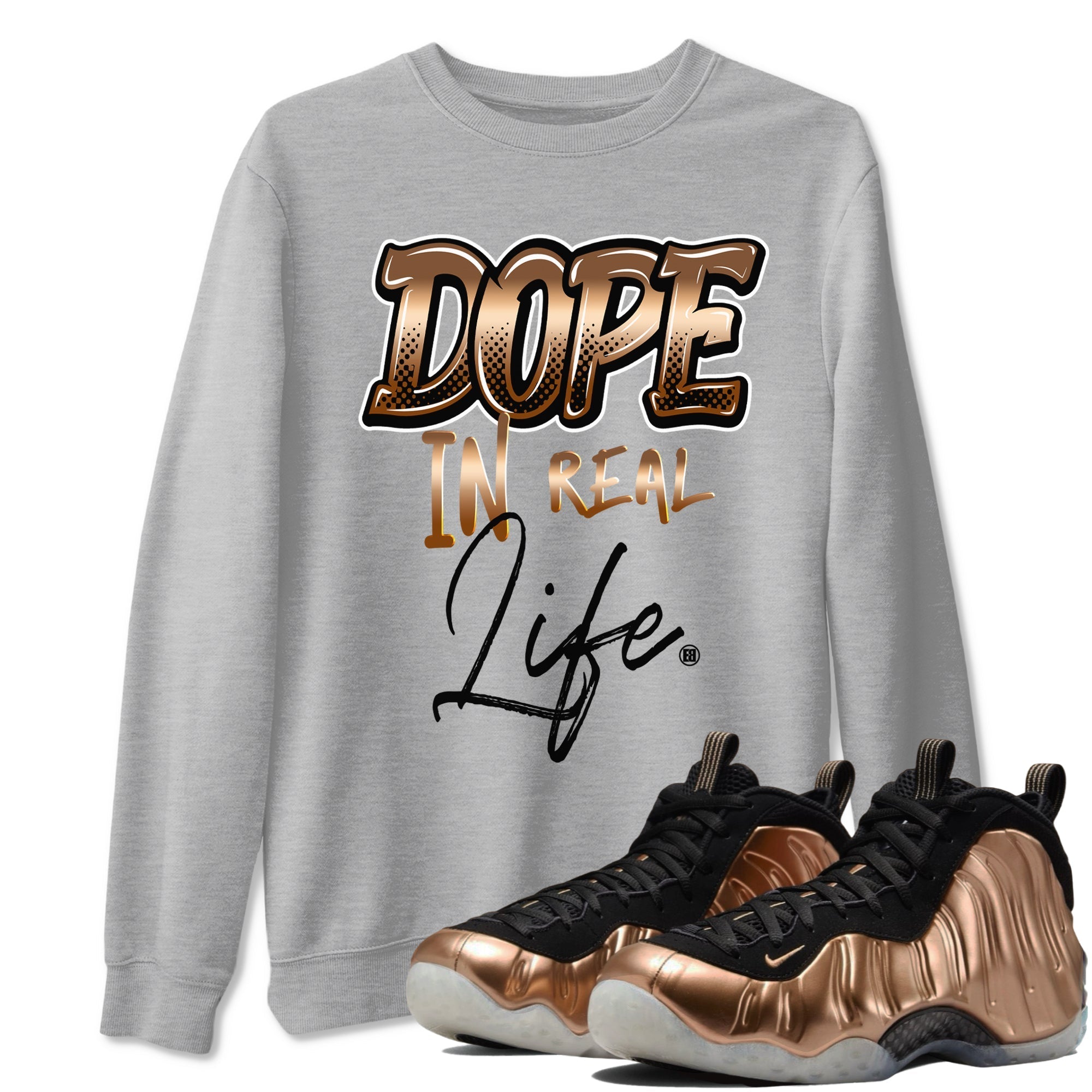 Dope In Real Life snkmatch Tees - Air Foamposite One Metallic Copper