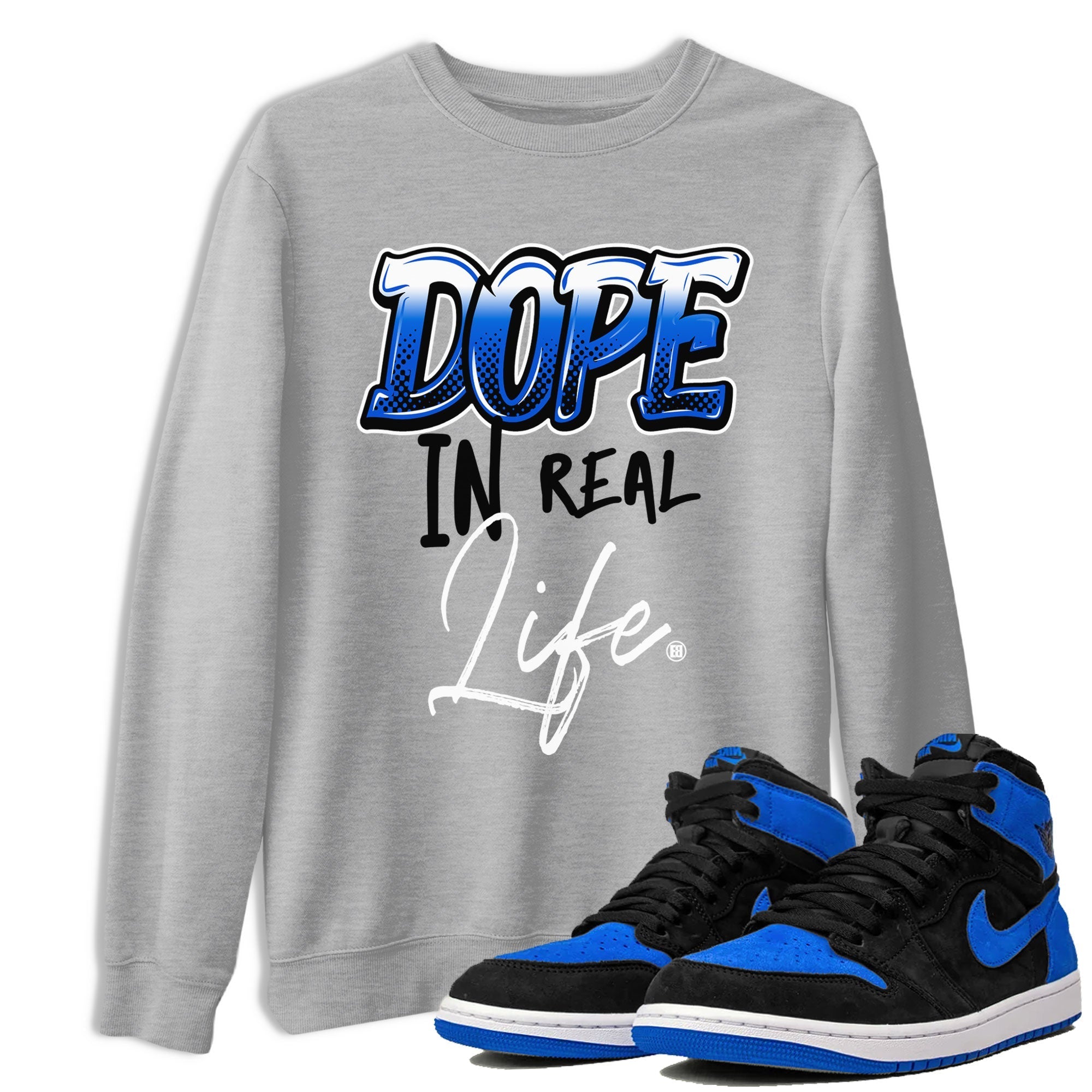 Dope In Real Life snkmatch Tee - Air Jordan 1 Royal Reimagined