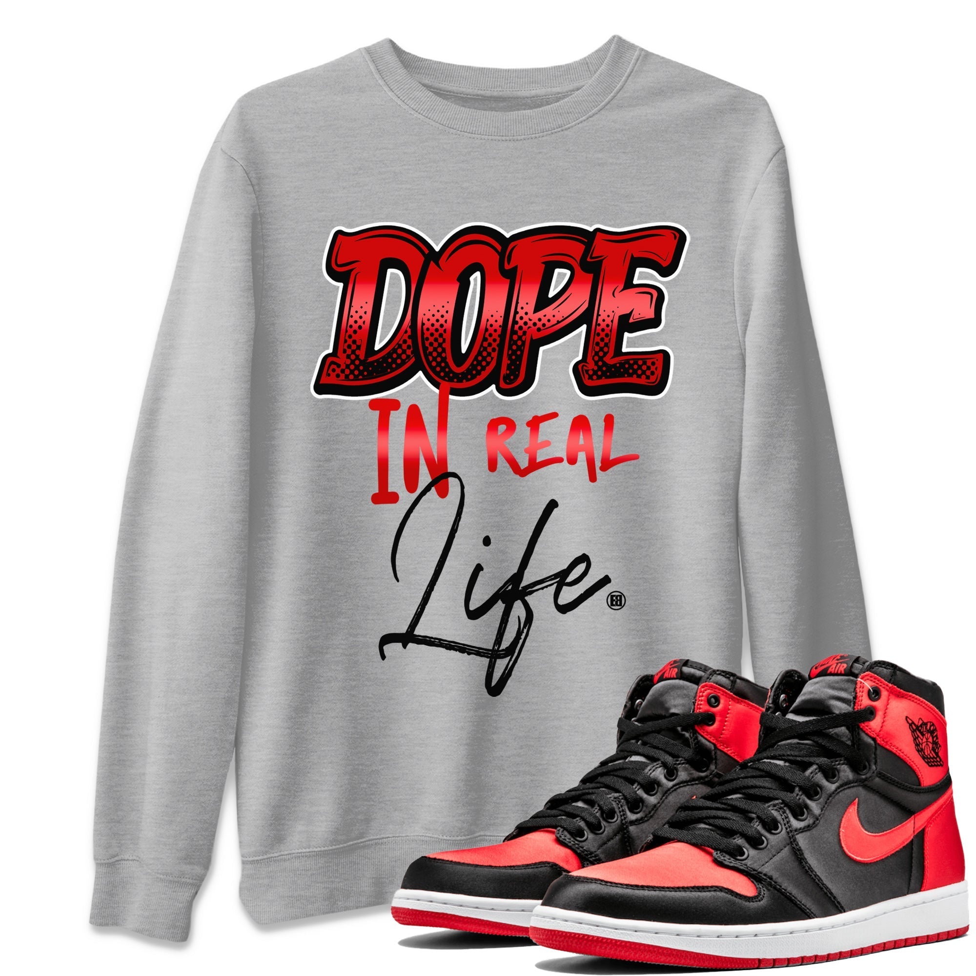 Dope In Real Life Unisex Tops - Air Jordan 1 Satin Bred
